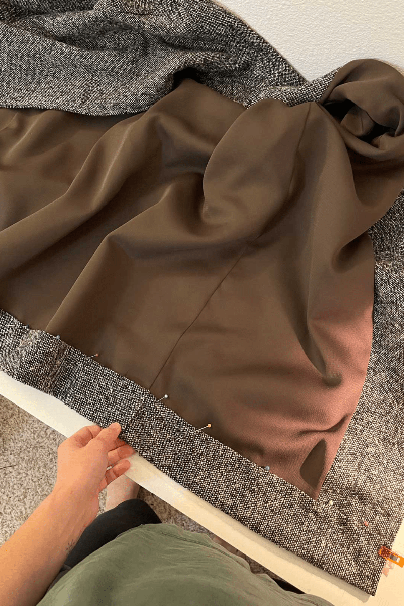 Lining a blazer