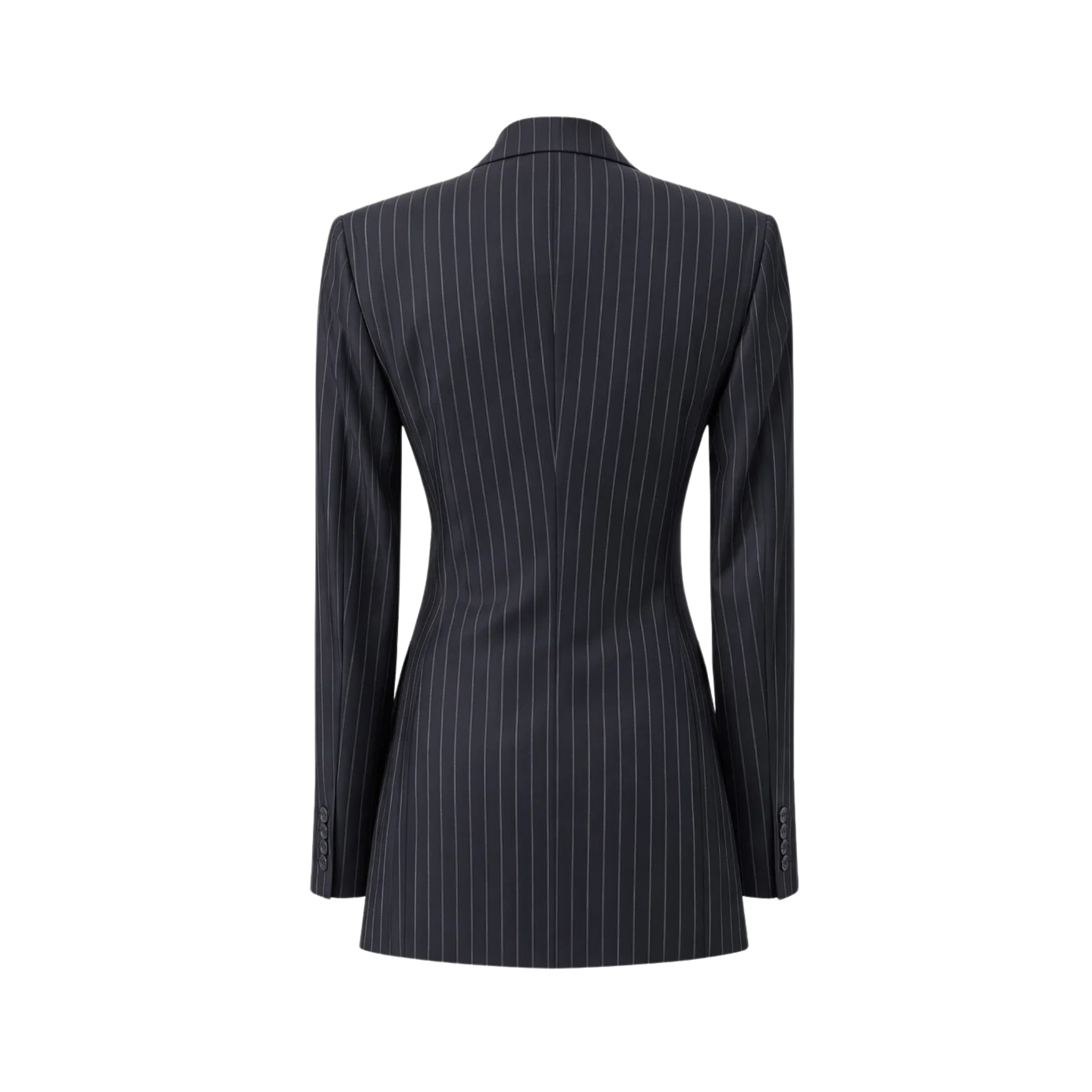 Charcoal Mixed-Pattern Double-Breasted Blazer