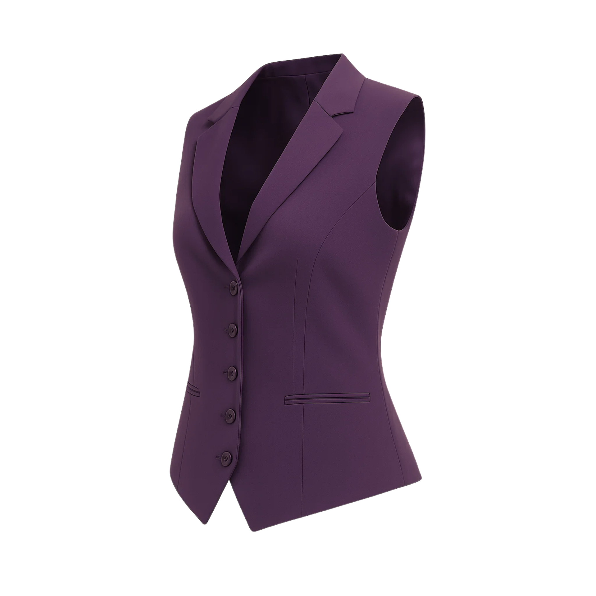Women's Purple Five Button Vest