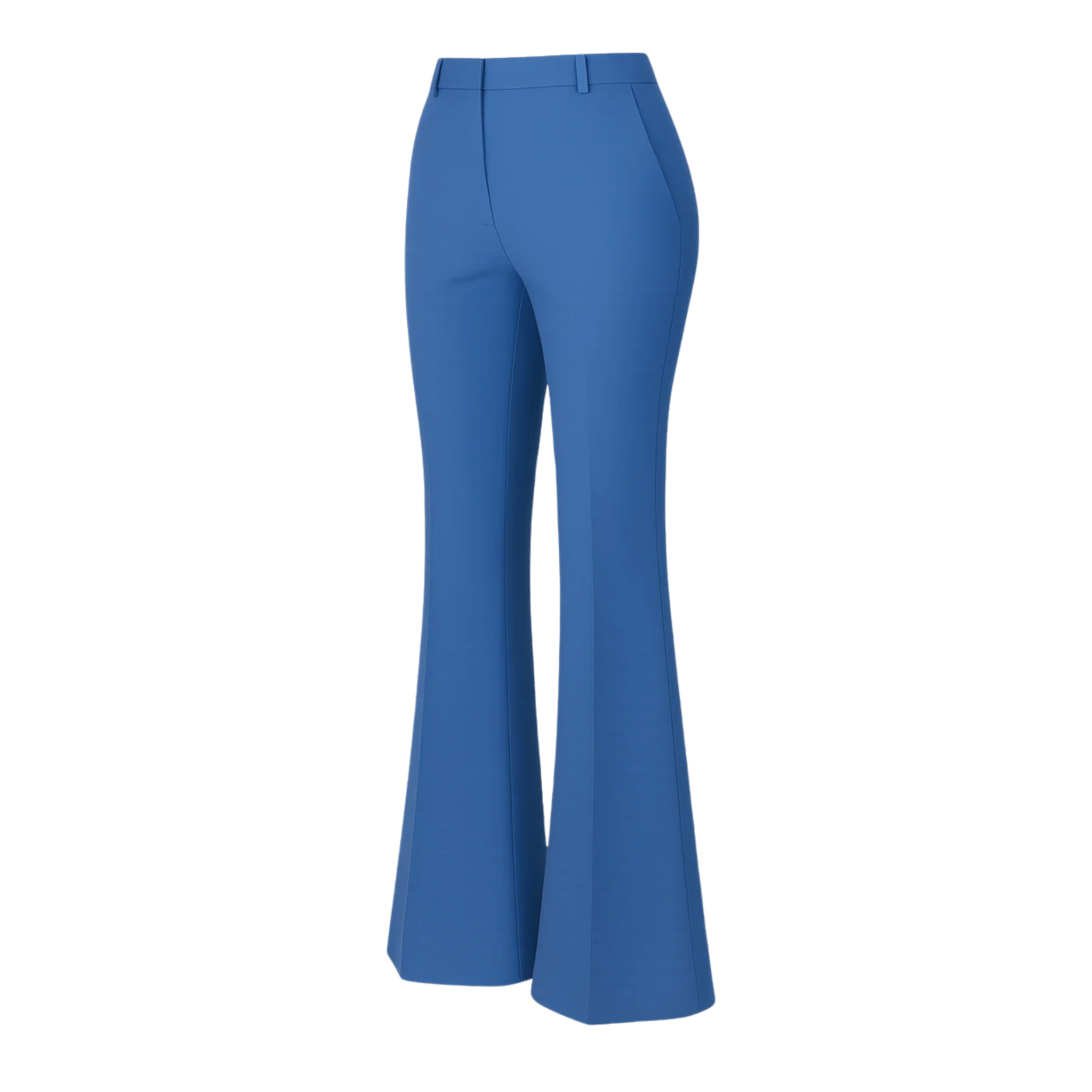 Women's Blue Loro Piana Flare Pants Superfine Merino Wool