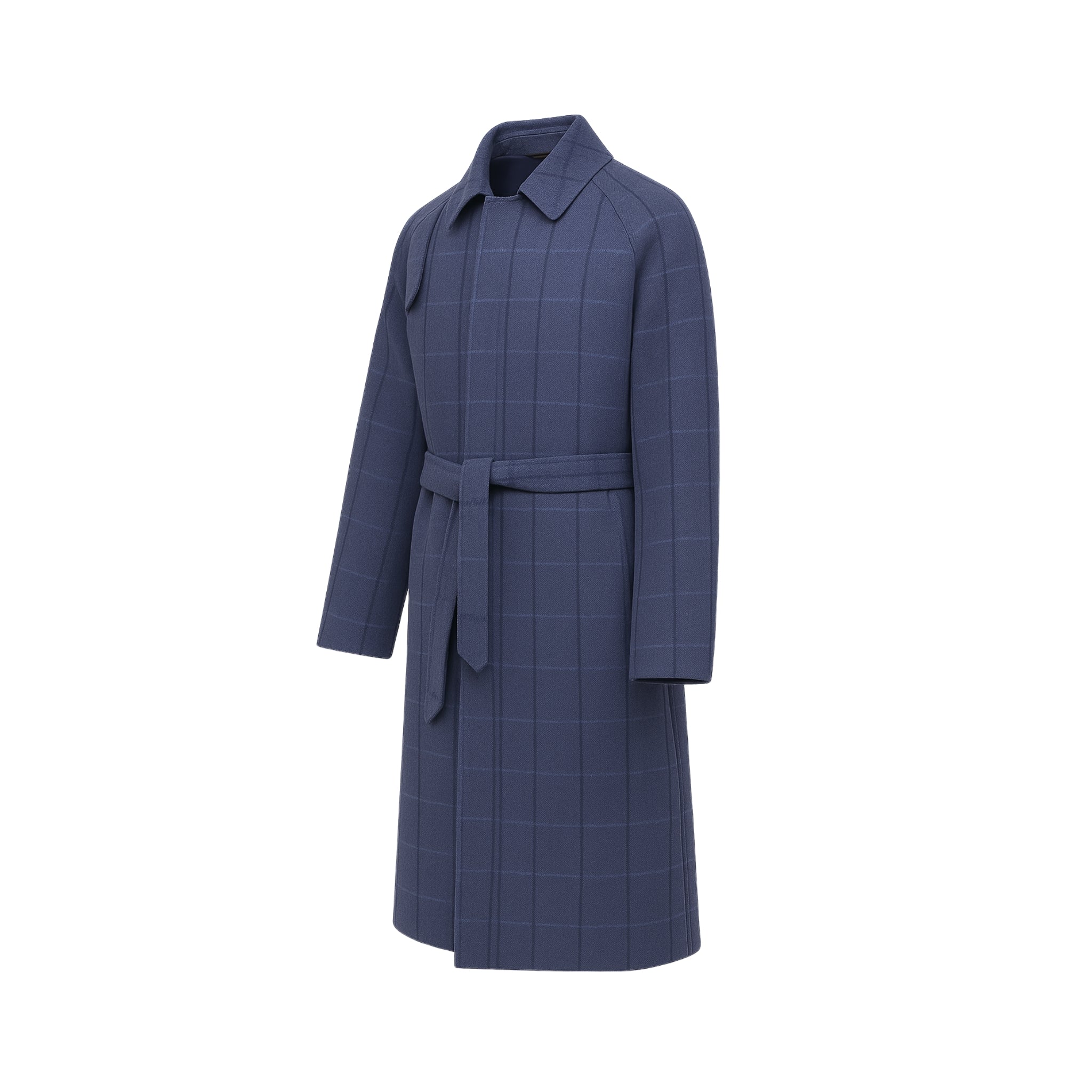 The Cielo Blue Herringbone Overcoat | Raglan Sleeve Construction | Storm Shield