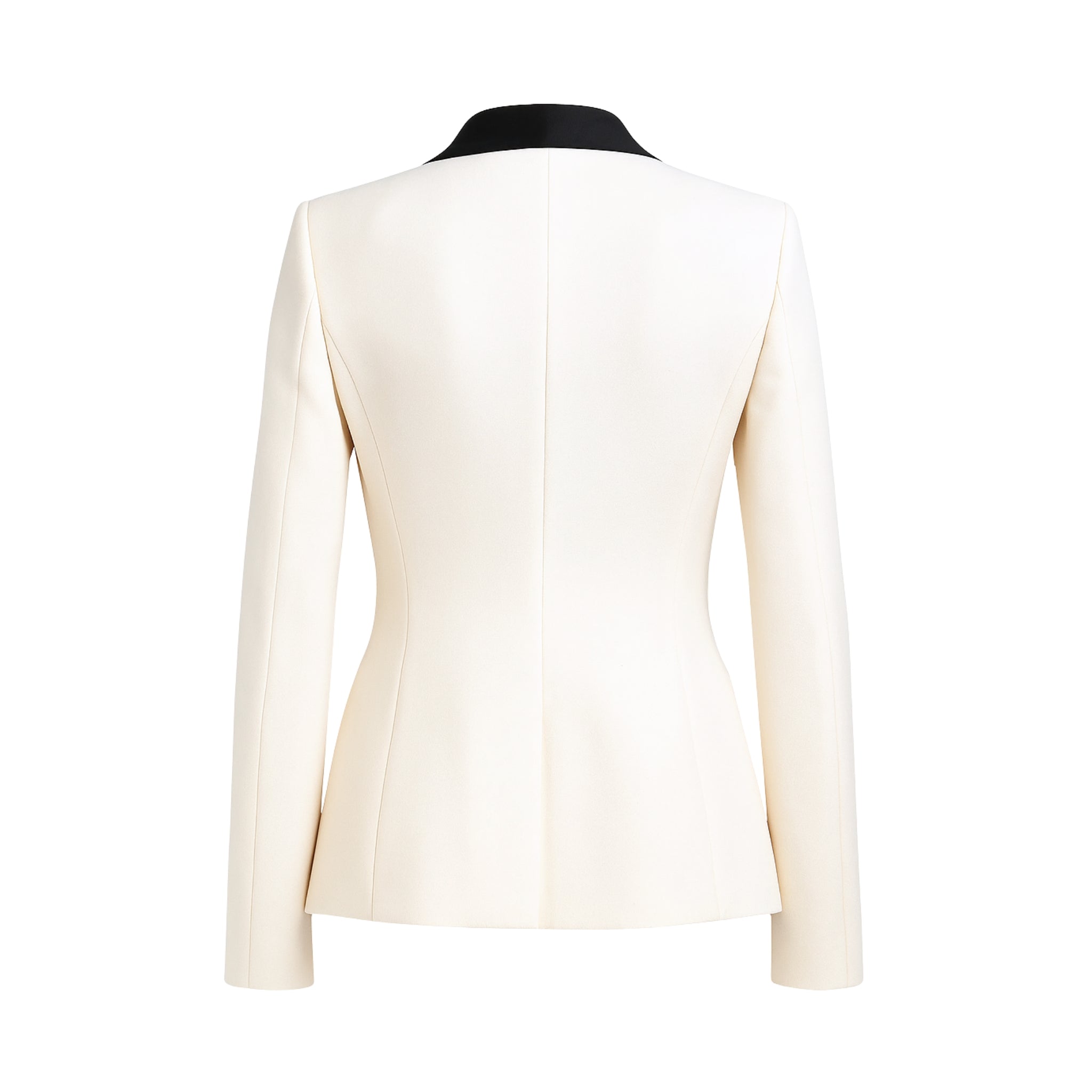 White Blazer Black Shawl Collar Tuxedo Jacket