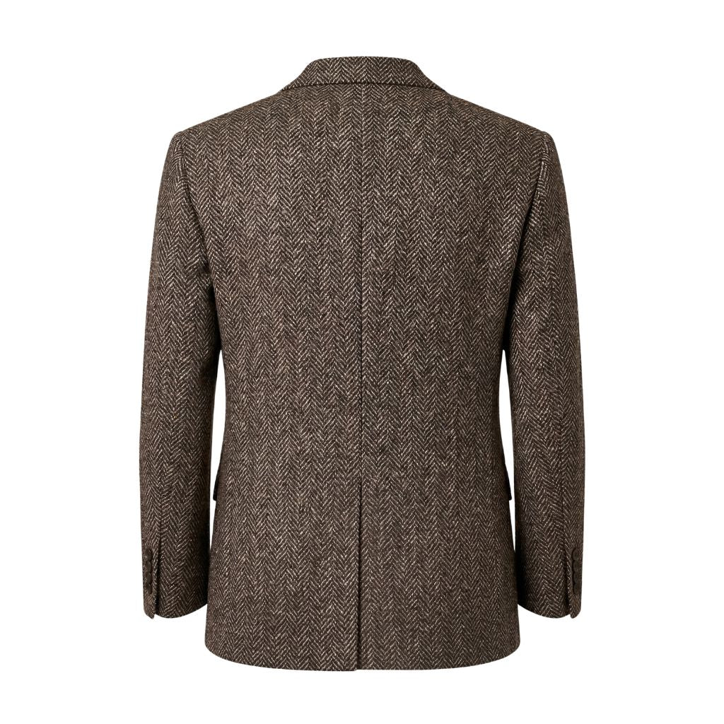 Loro Piana Brown Herringbone Wool Sportcoat