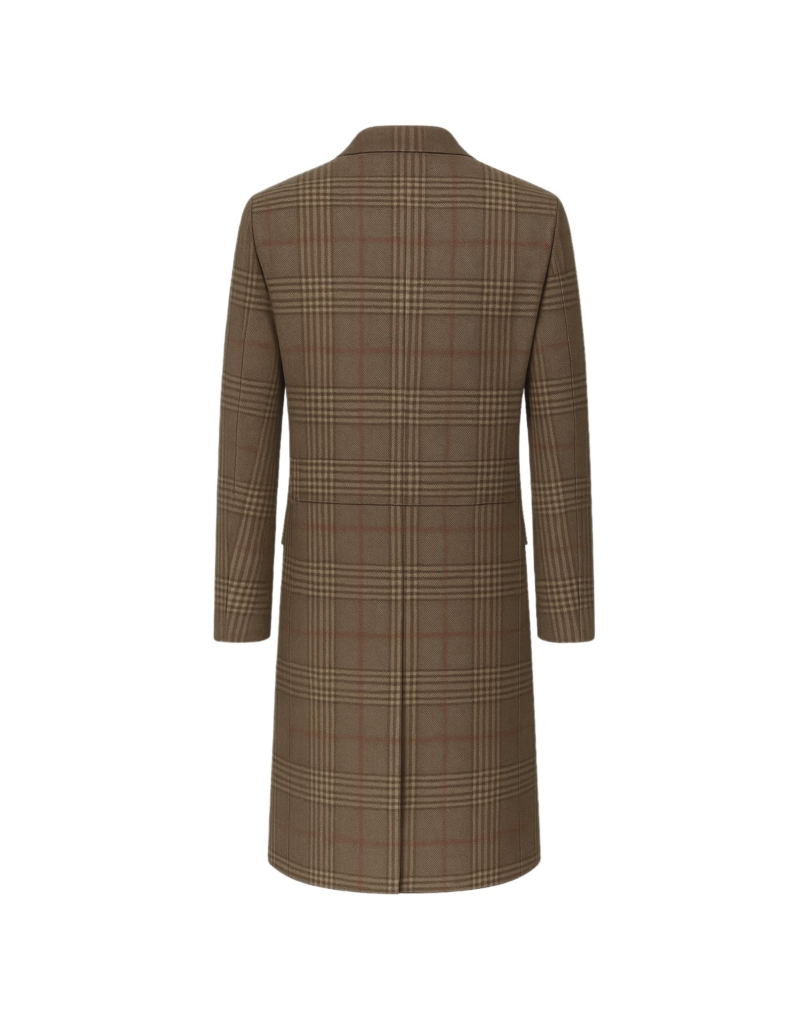 Terra Walking Coat Glen Plaid Wool Tailored Canvas Structure