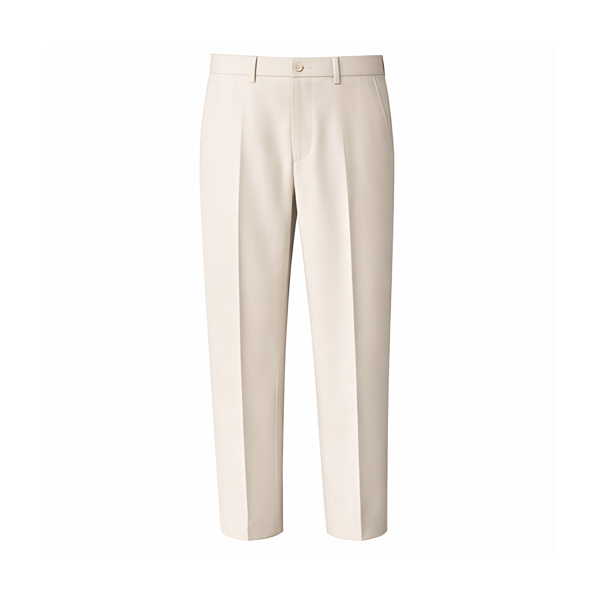 Women's Wearhouse | Oversized Cream Suit Pant in a soft cream fabric, featuring a relaxed fit with a mid-rise waist, belt loops, front pleats, and a tailored straight-leg silhouette for refined formalwear.