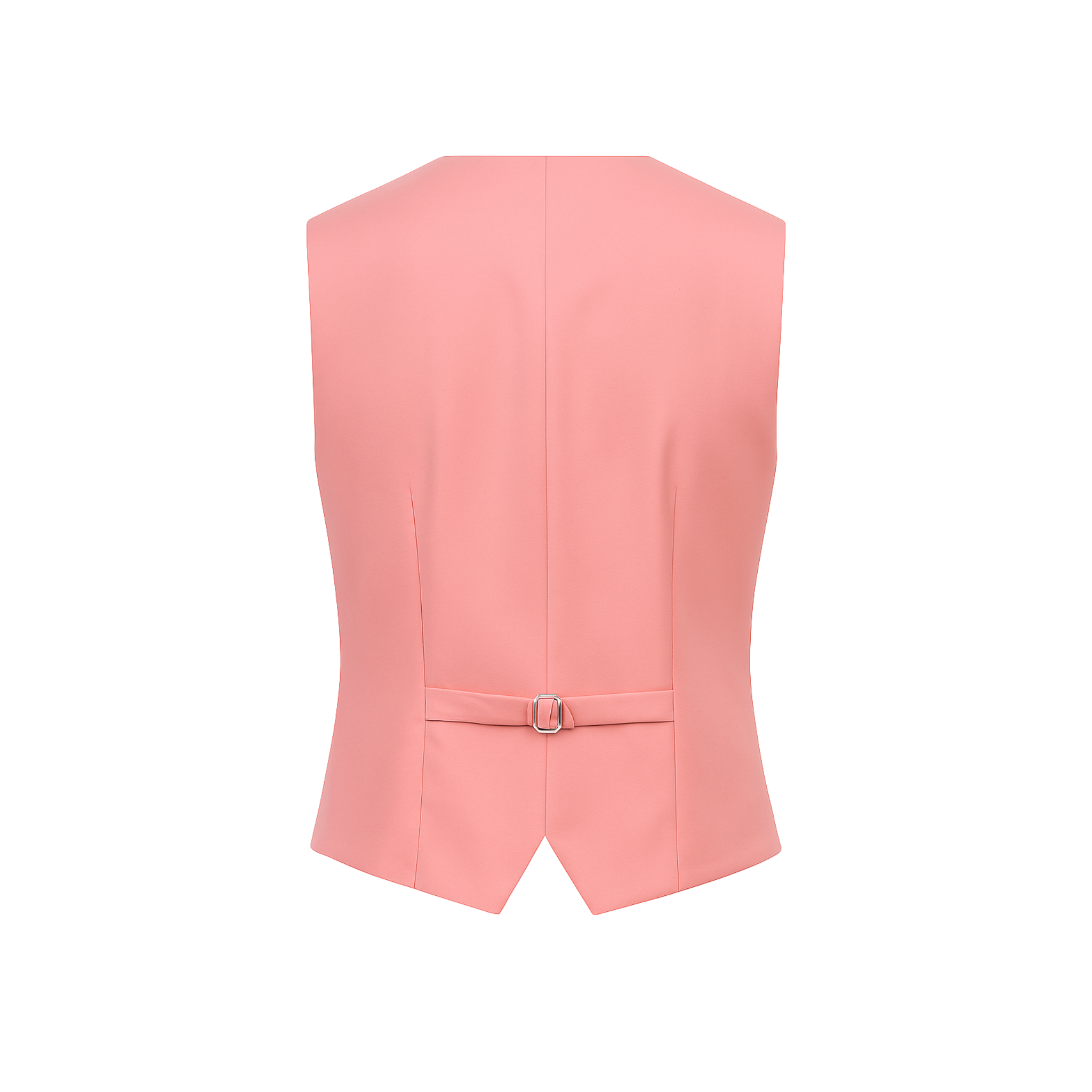 Coral Pink Paisley-Lined Wool Vest