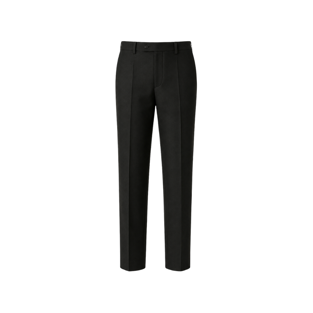 Black Loro Piana evening trousers front view