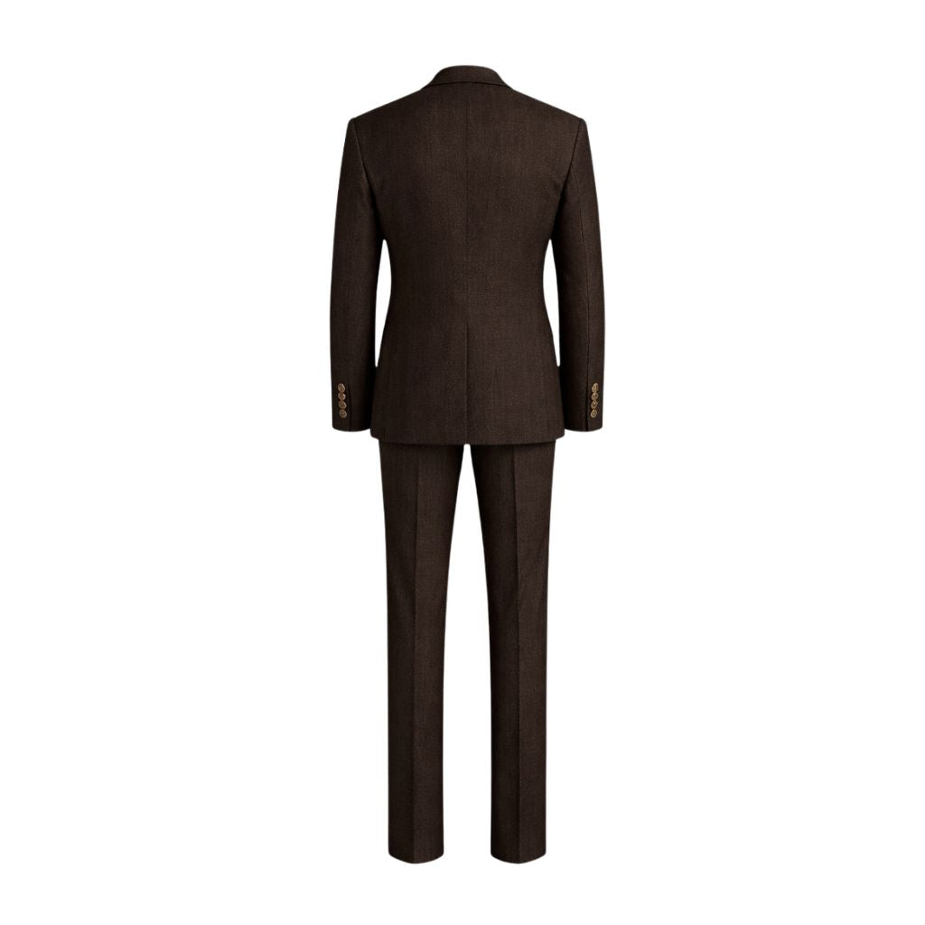 Brown suit on a white background