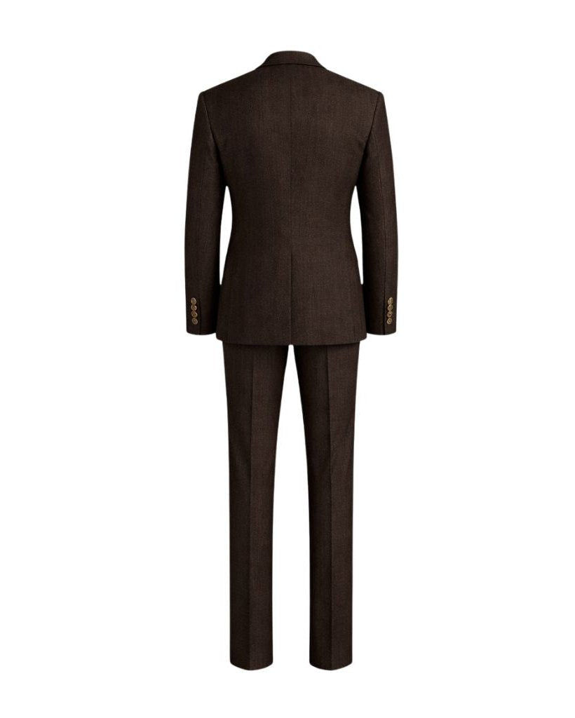 Brown suit on a white background