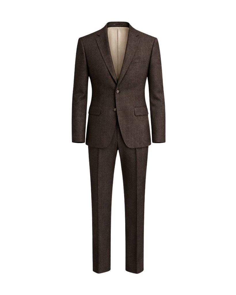 Brown suit on a white background