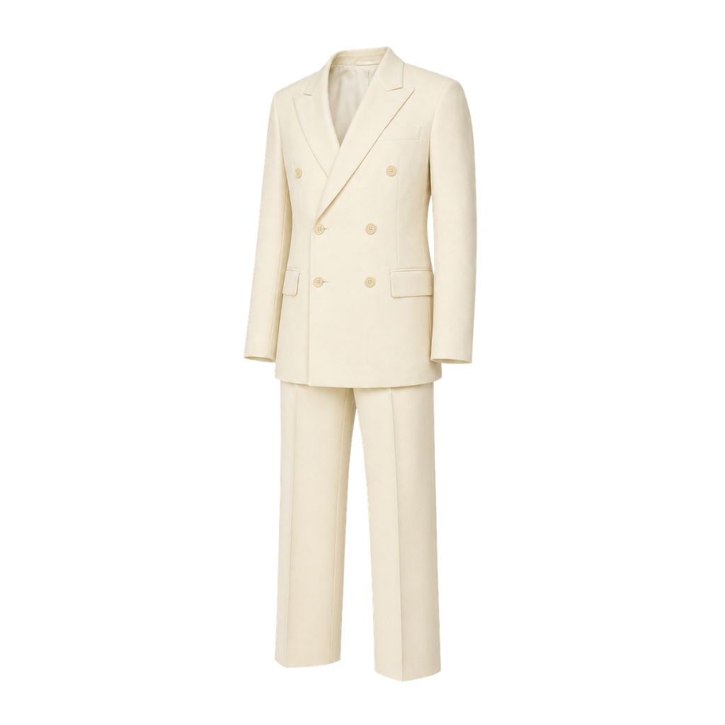 Cream Loro Piana men's set side view