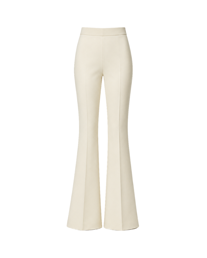Ivory Loro Piana women's flare pants front view