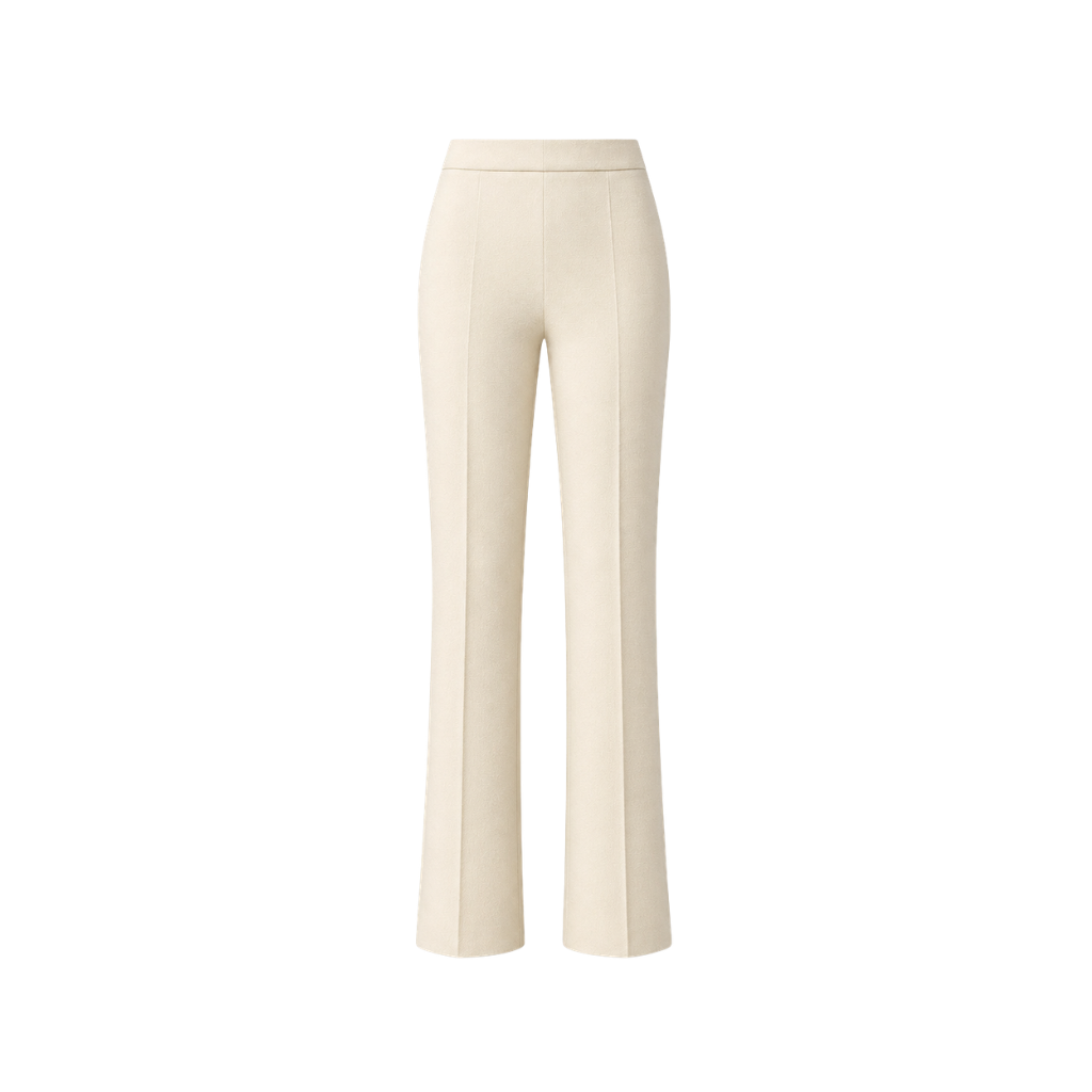 Ivory Loro Piana women's wool trousers front view
