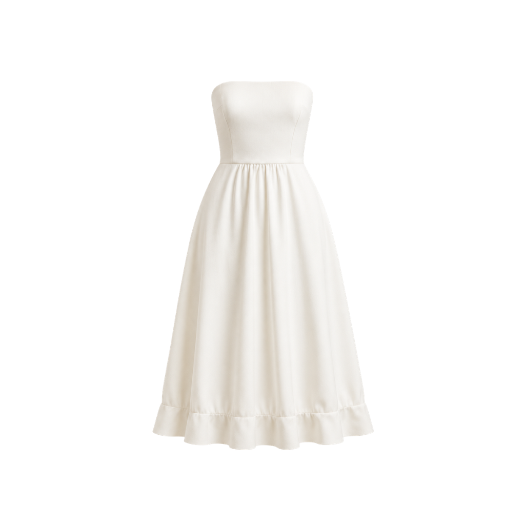 Ivory women's lightweight city hall crepe dress front view