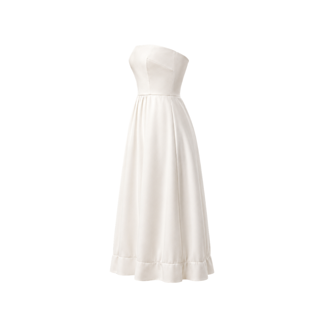 Ivory women's lightweight city hall crepe dress side view