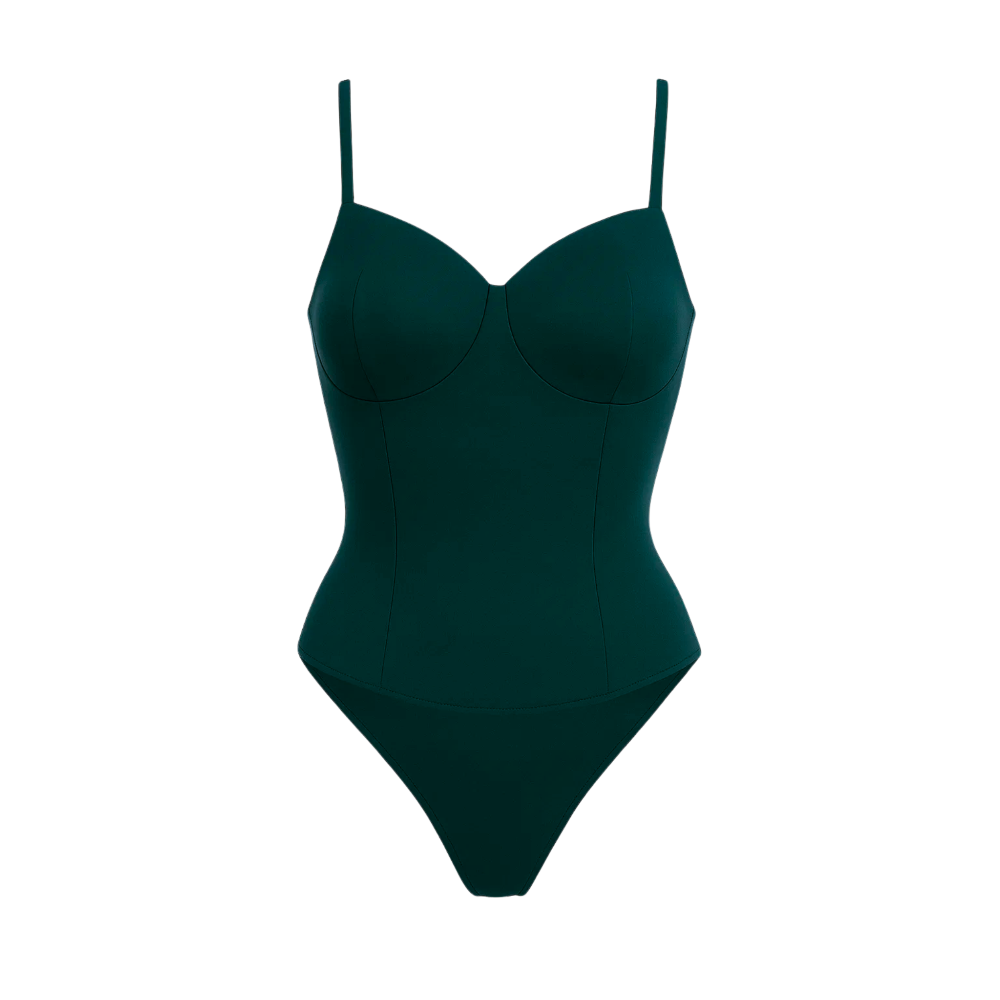 Women's Teal Loro Piana Corset Bodysuit Superfine Merino Wool