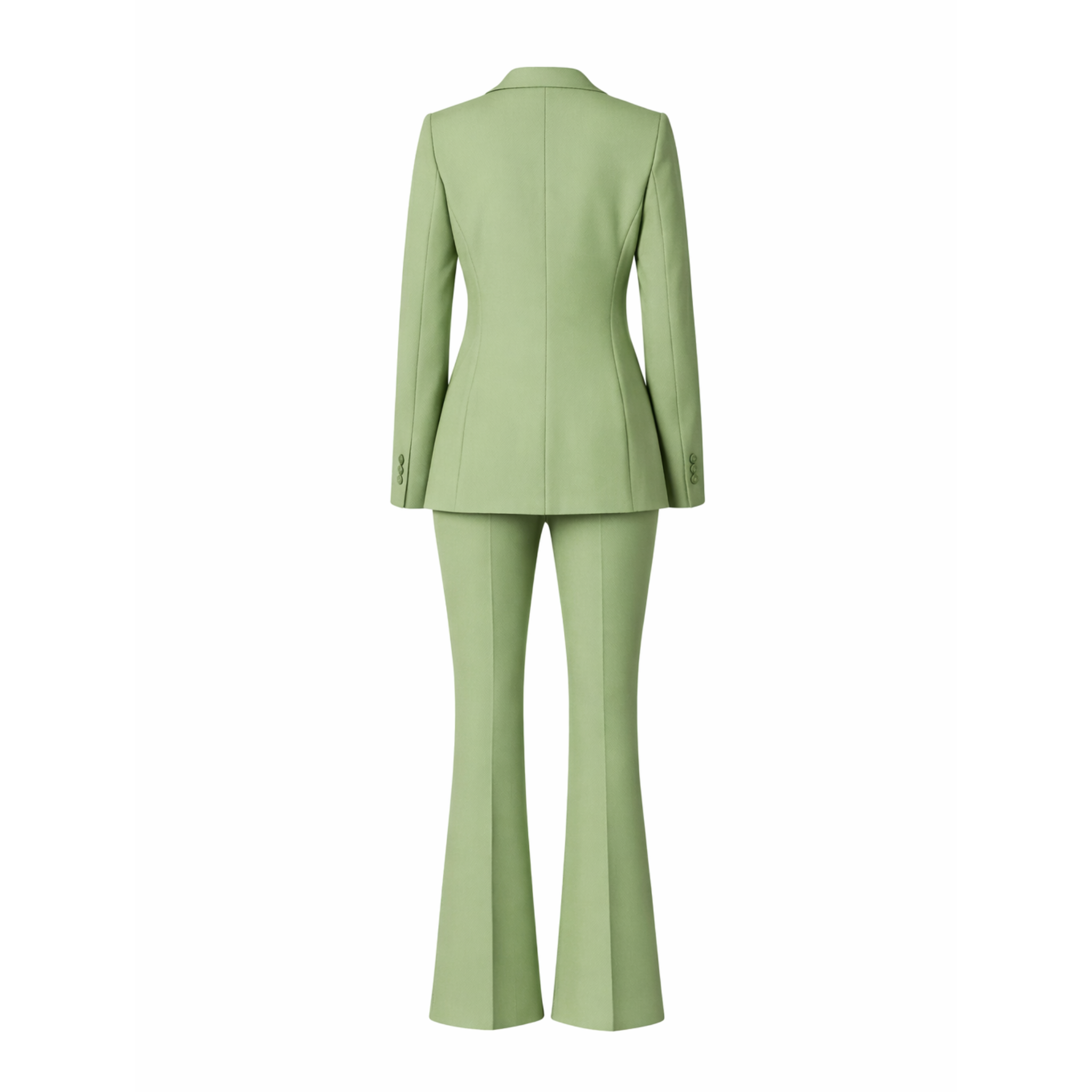 Green suit on a white background