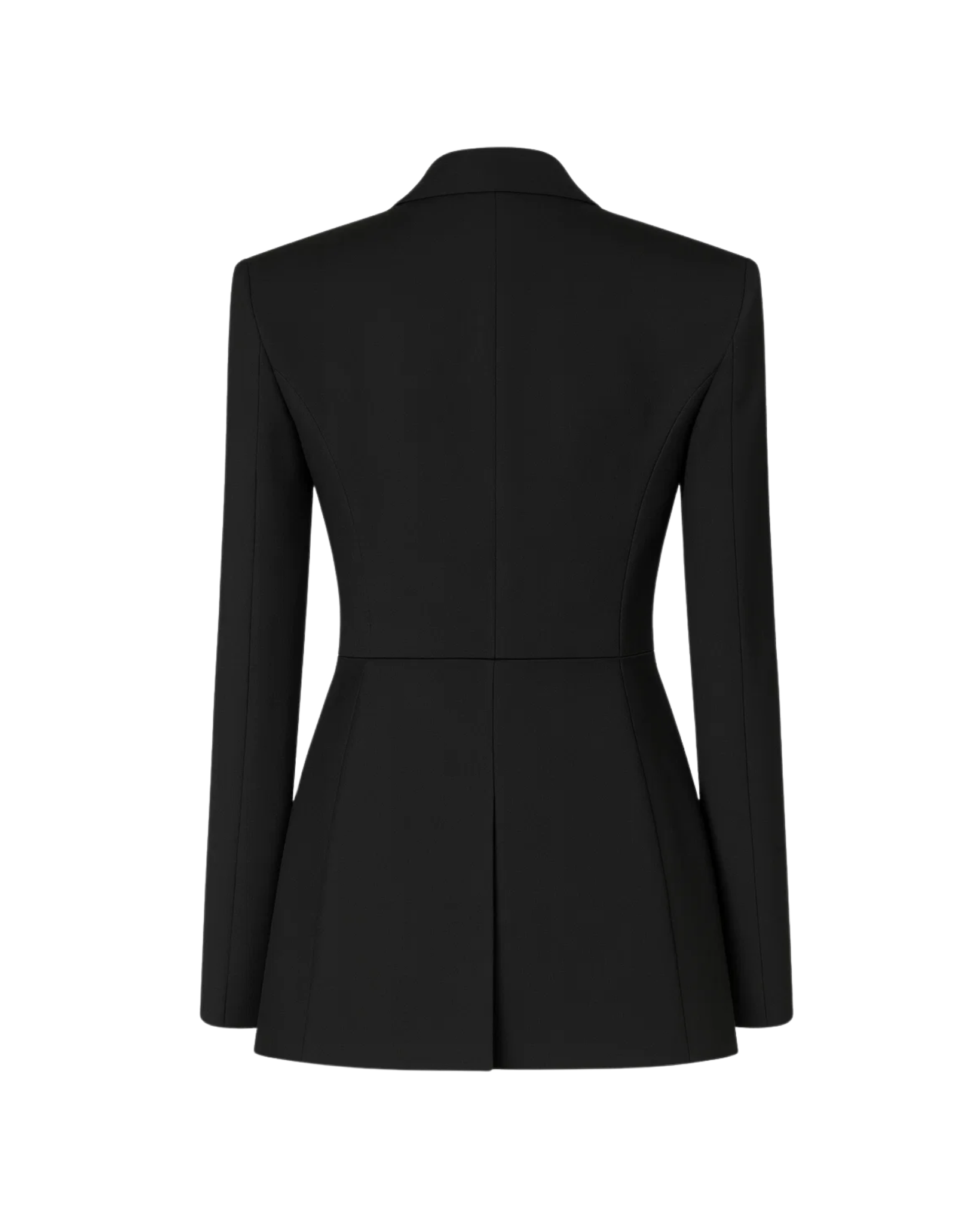 Tailory black elongated blazer with zip hem back view