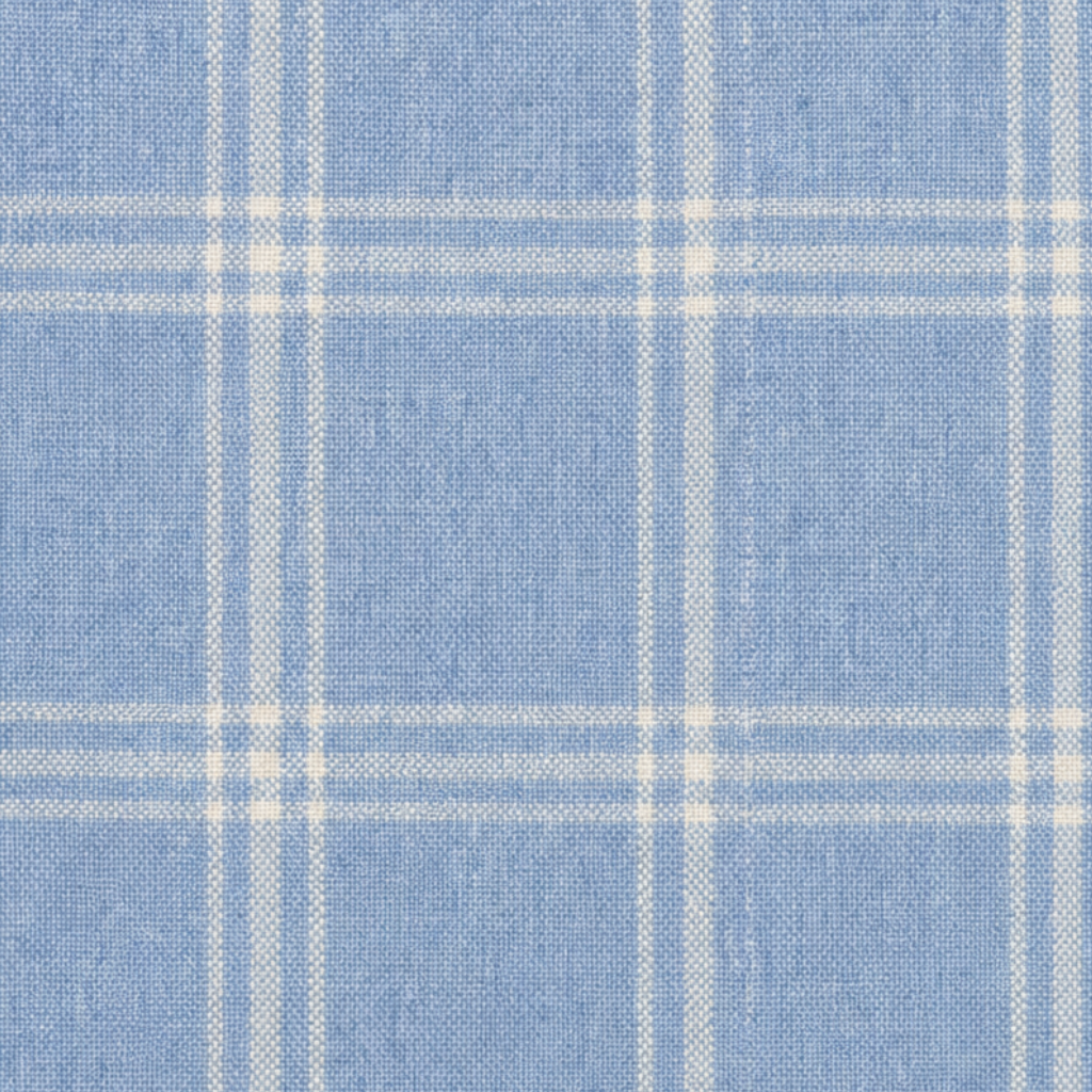 The Tailory New York blue check Loro Piana cashmere silk swatch