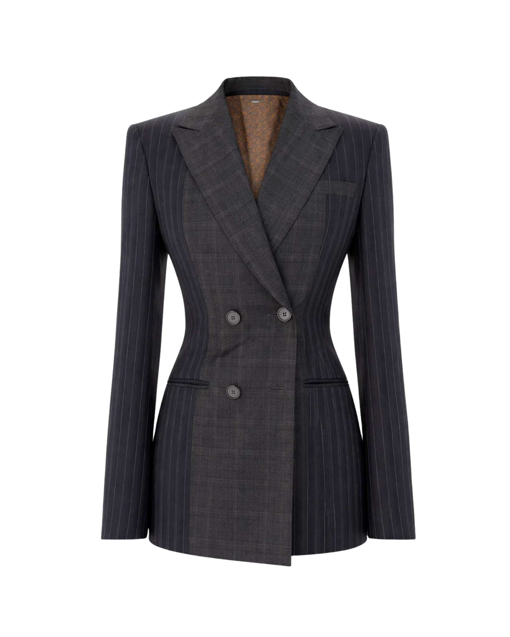 Tailory_Blazer_Charcoal_MixedPattern_DoubleBreasted_FrontView