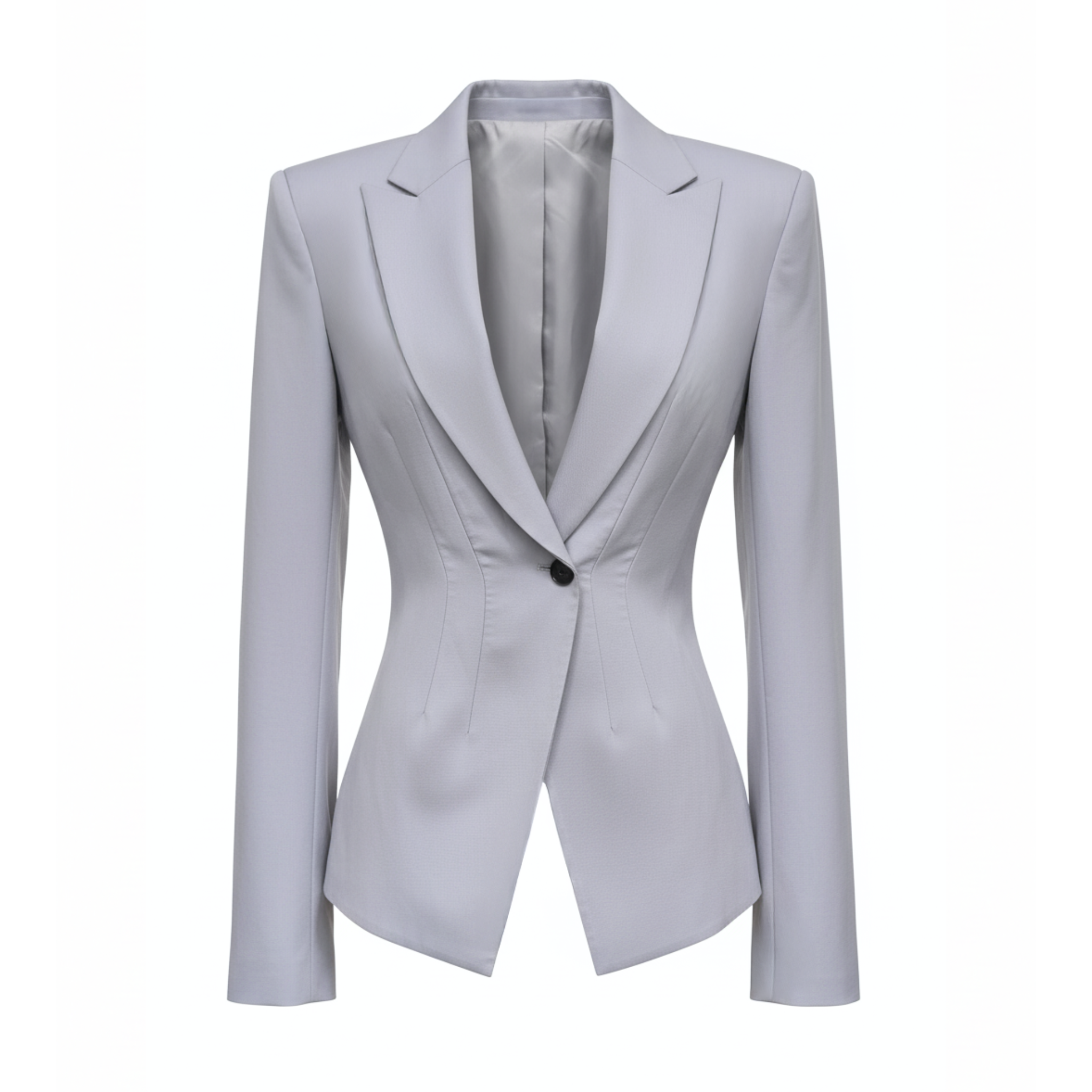 Tailory grey open-back power blazer front view