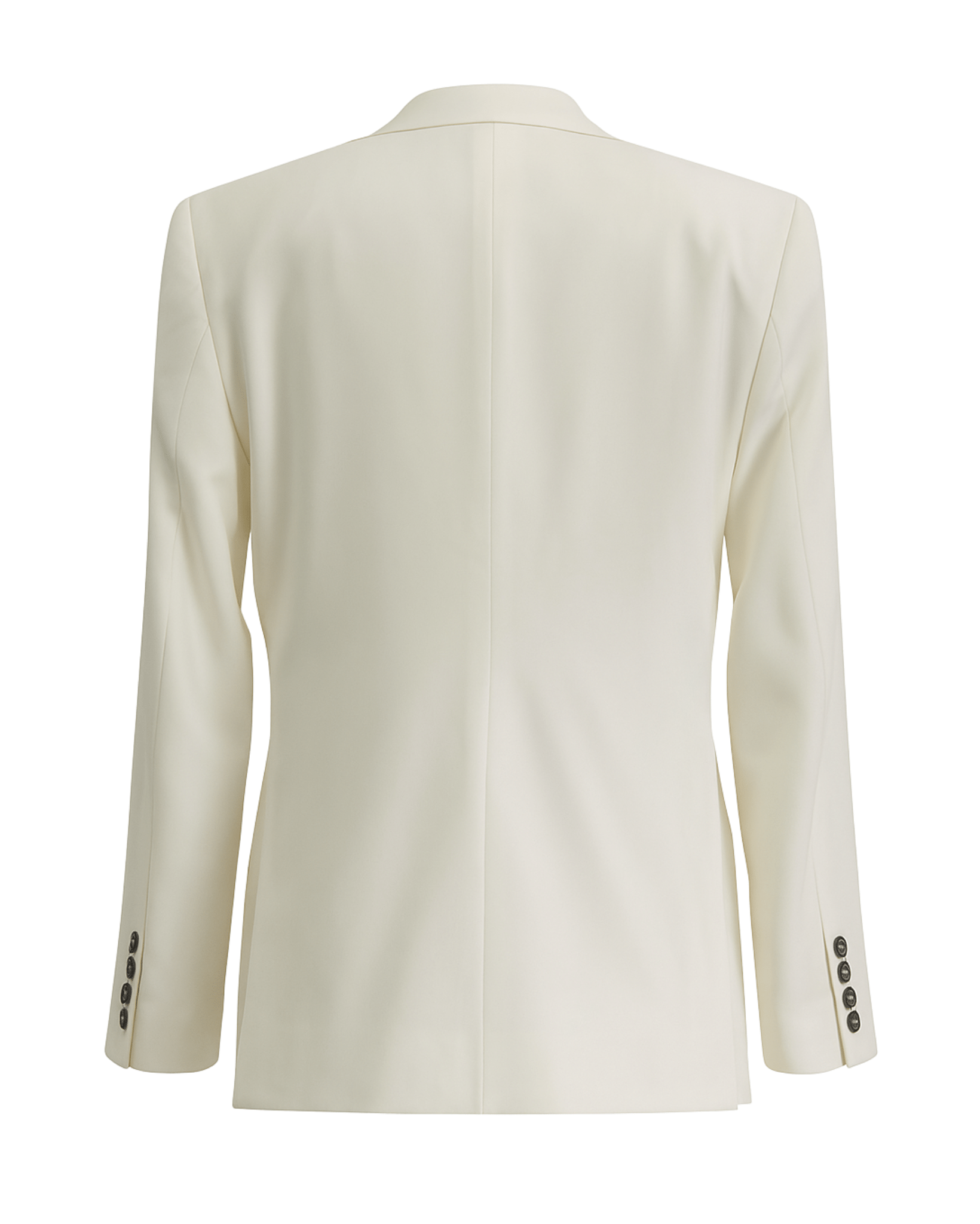 Tailory ivory double-breasted peak-lapel blazer back view