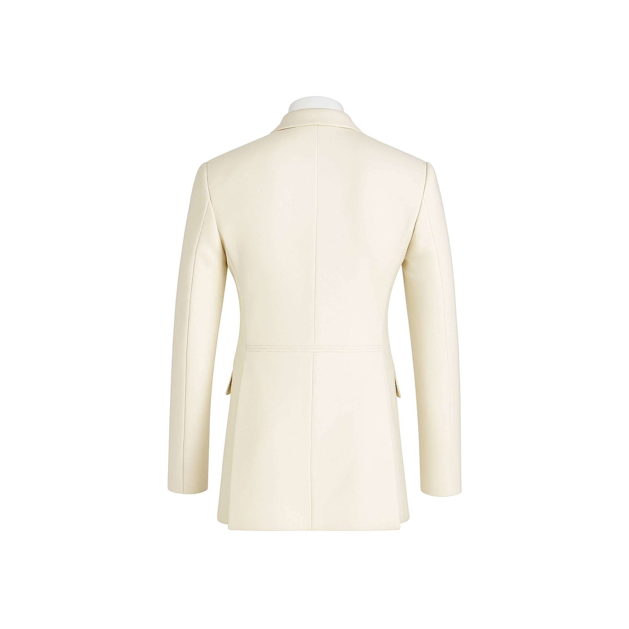Tailory ivory wool peak lapel blazer back view