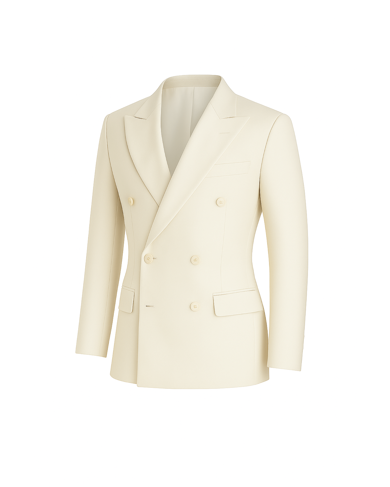 Tailory ivory wool peak lapel blazer side view
