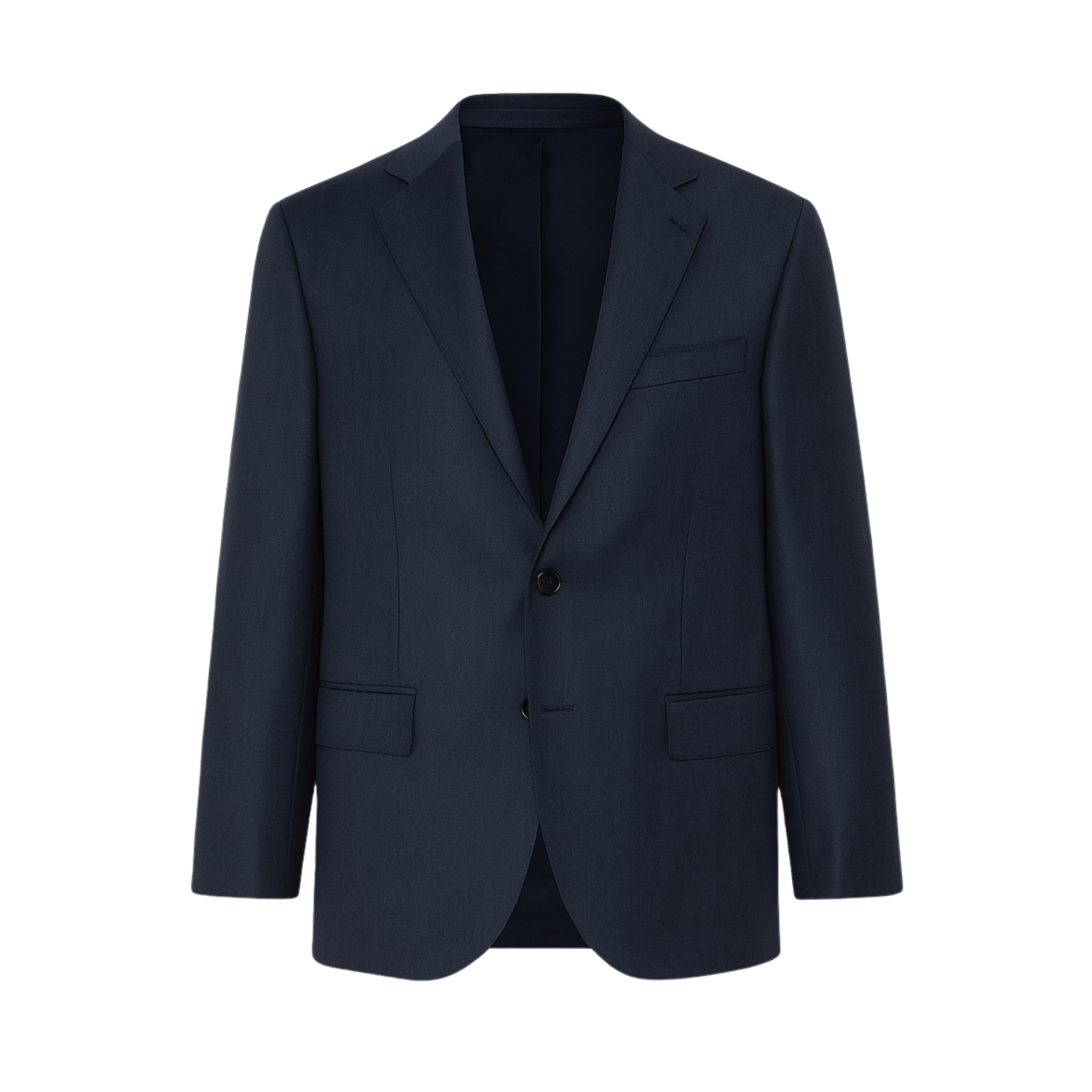 Tailory navy wool notch lapel blazer front view