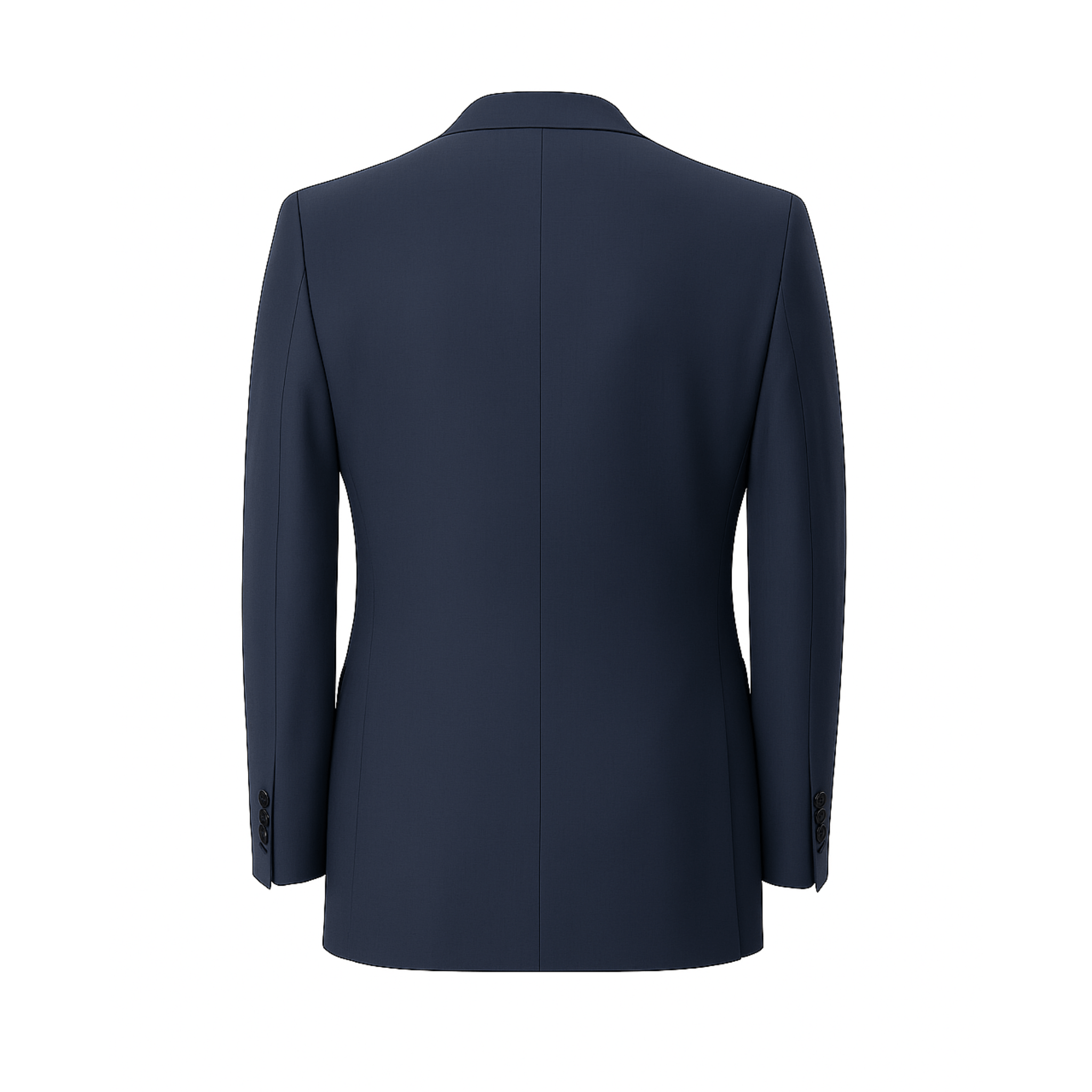 Tailory navy single-breasted wool blazer back view