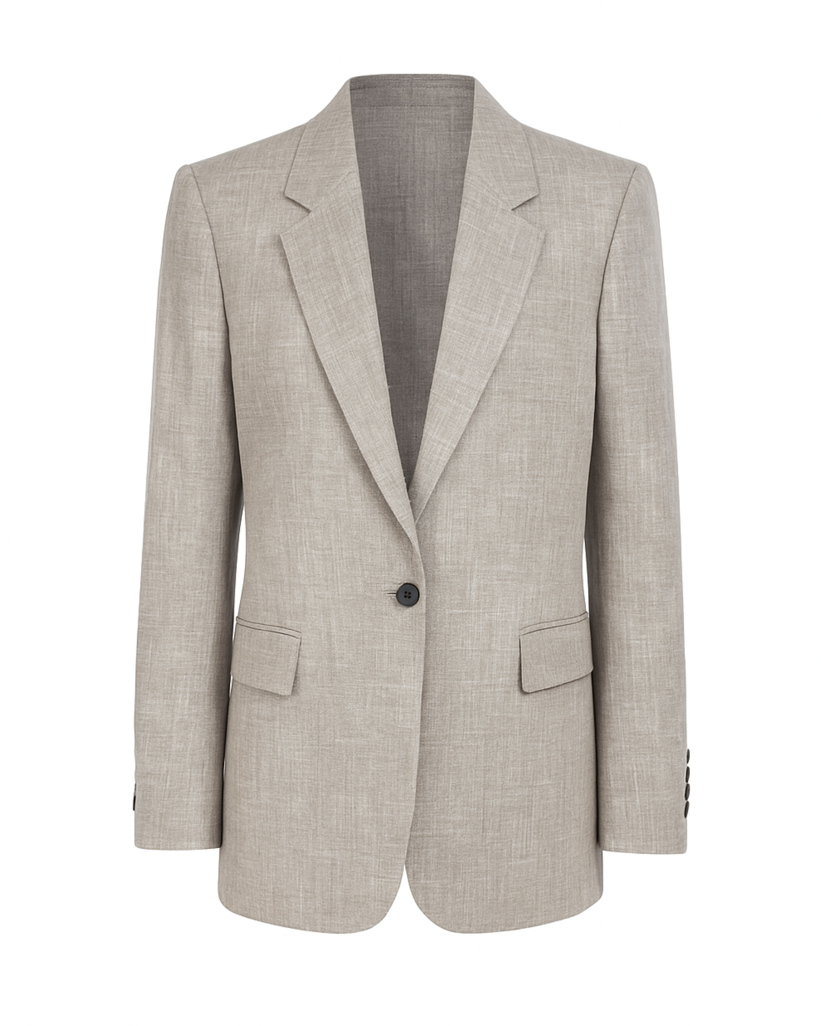 Tailory stone Loro Piana single-breasted summer blazer front view