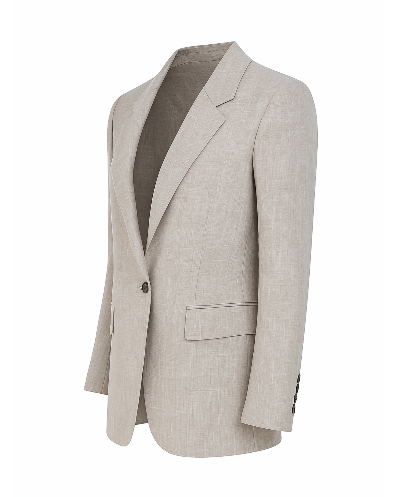 Tailory stone Loro Piana single-breasted summer blazer side view