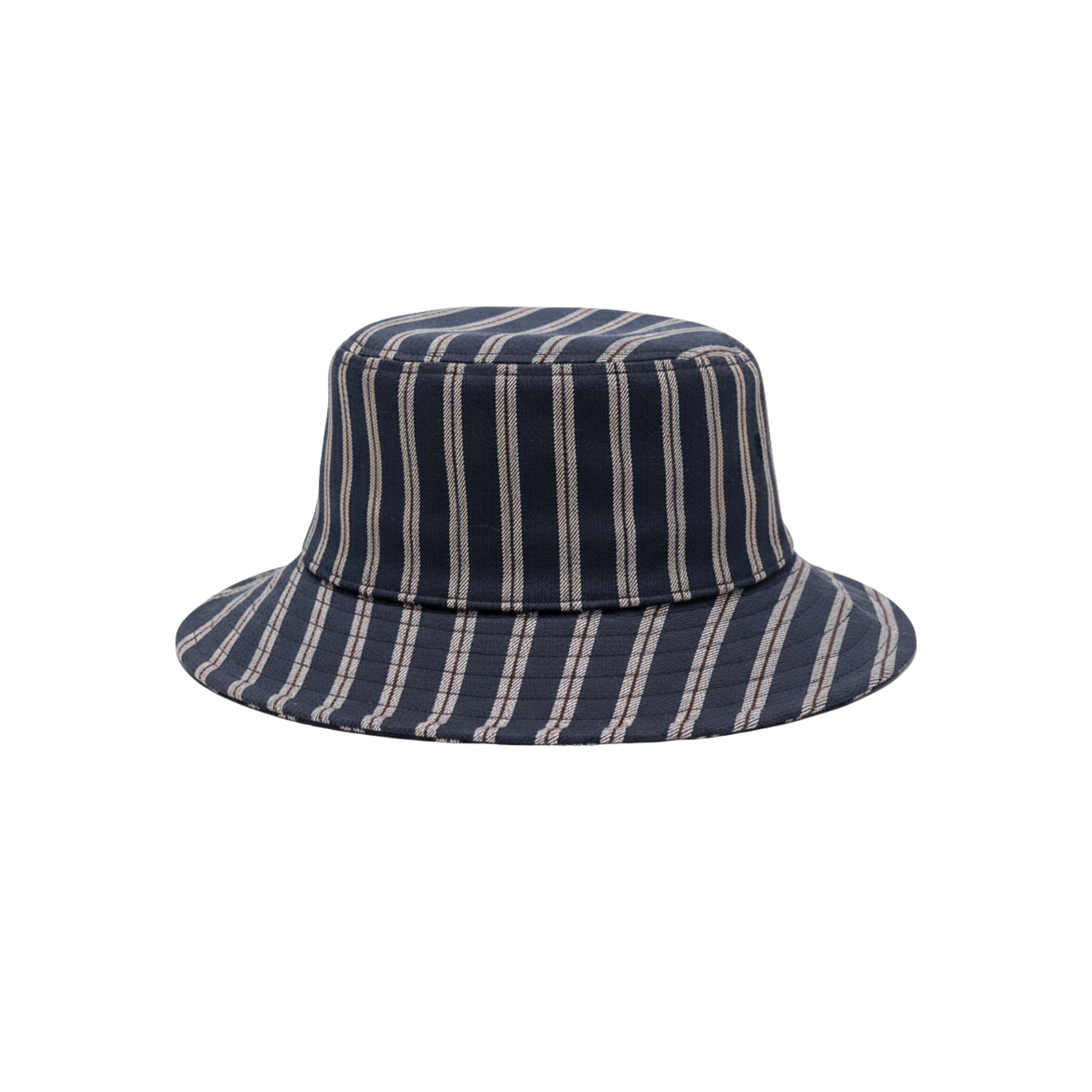 Tailory navy/ivory striped bucket hat front view