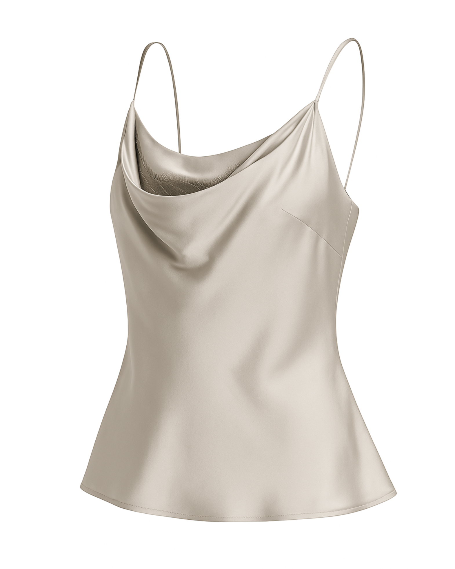 Tailory sage silk charmeuse cowl neck camisole side view