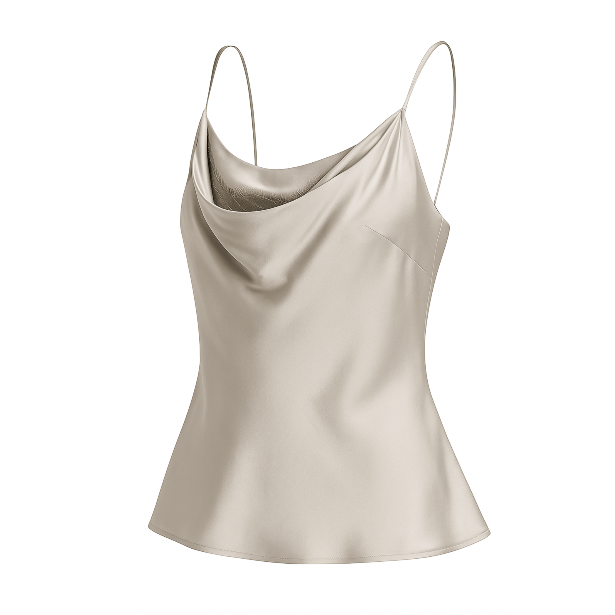Tailory sage silk charmeuse cowl neck camisole side view