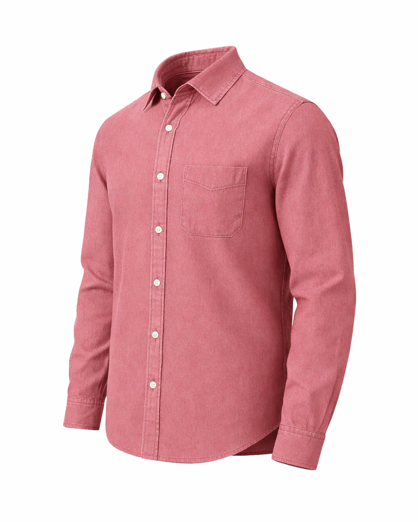 Tailory dusty rose cotton shirt back view