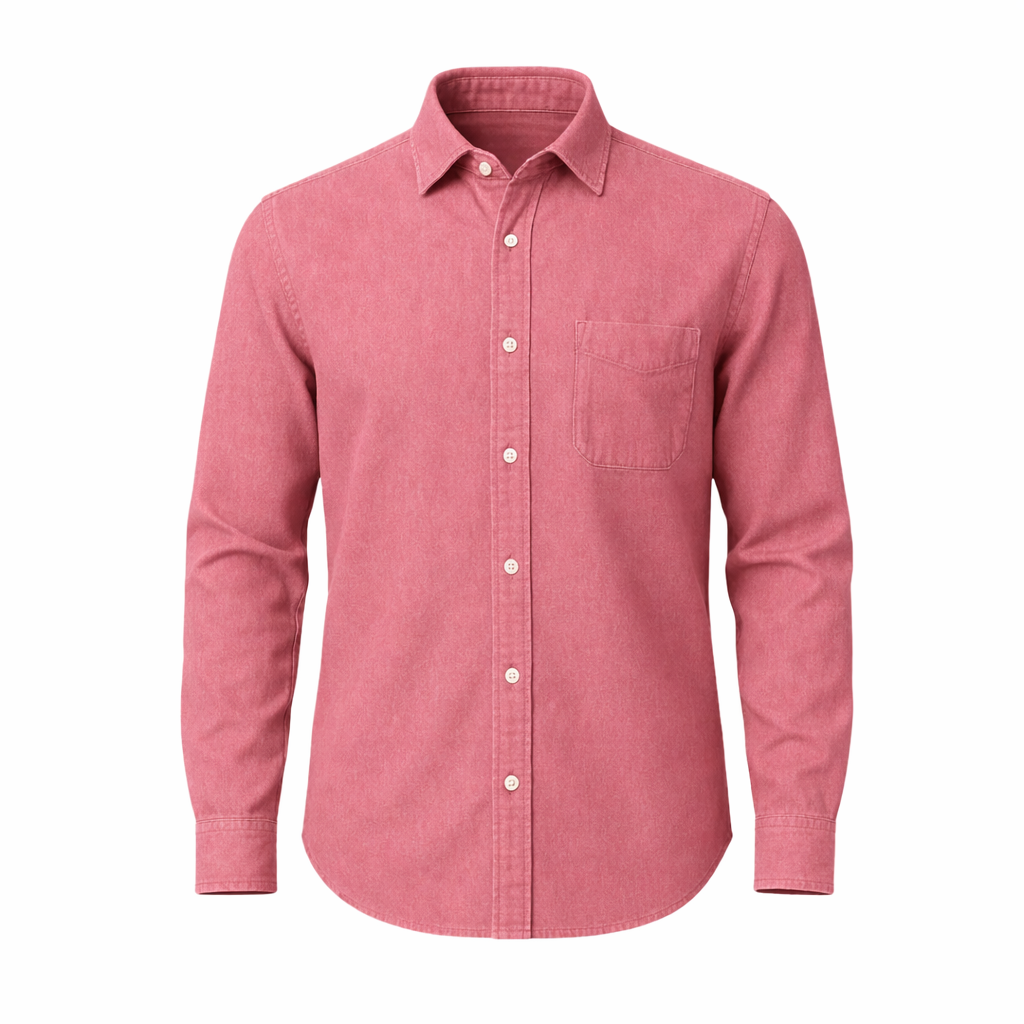 Tailory dusty rose textured cotton casual shirt front view
