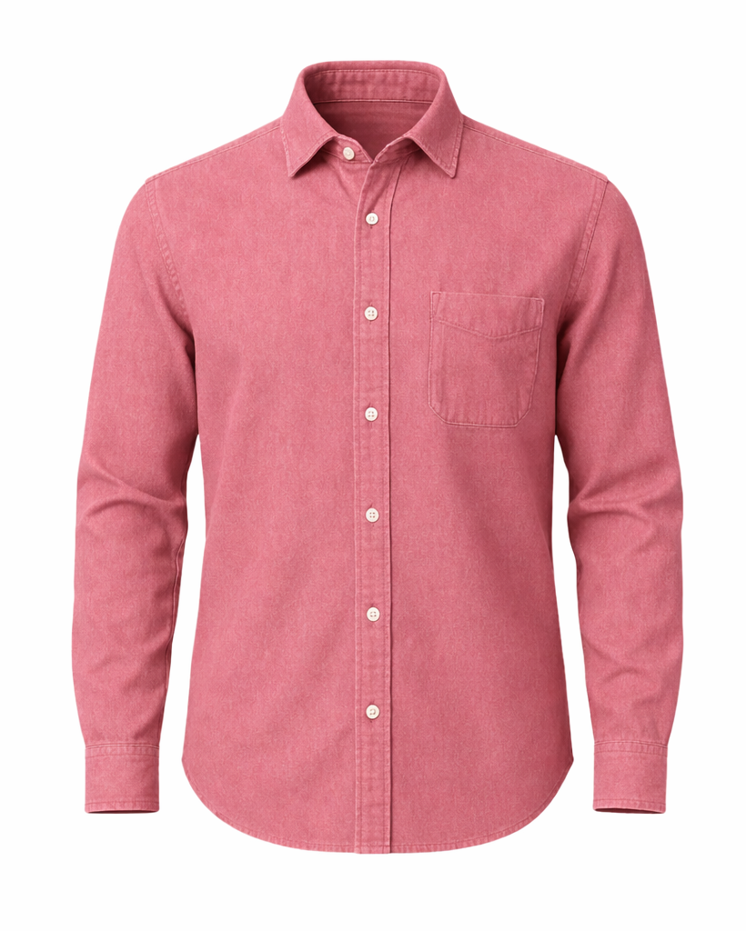 Men’s Dusty Rose Textured Casual Shirt