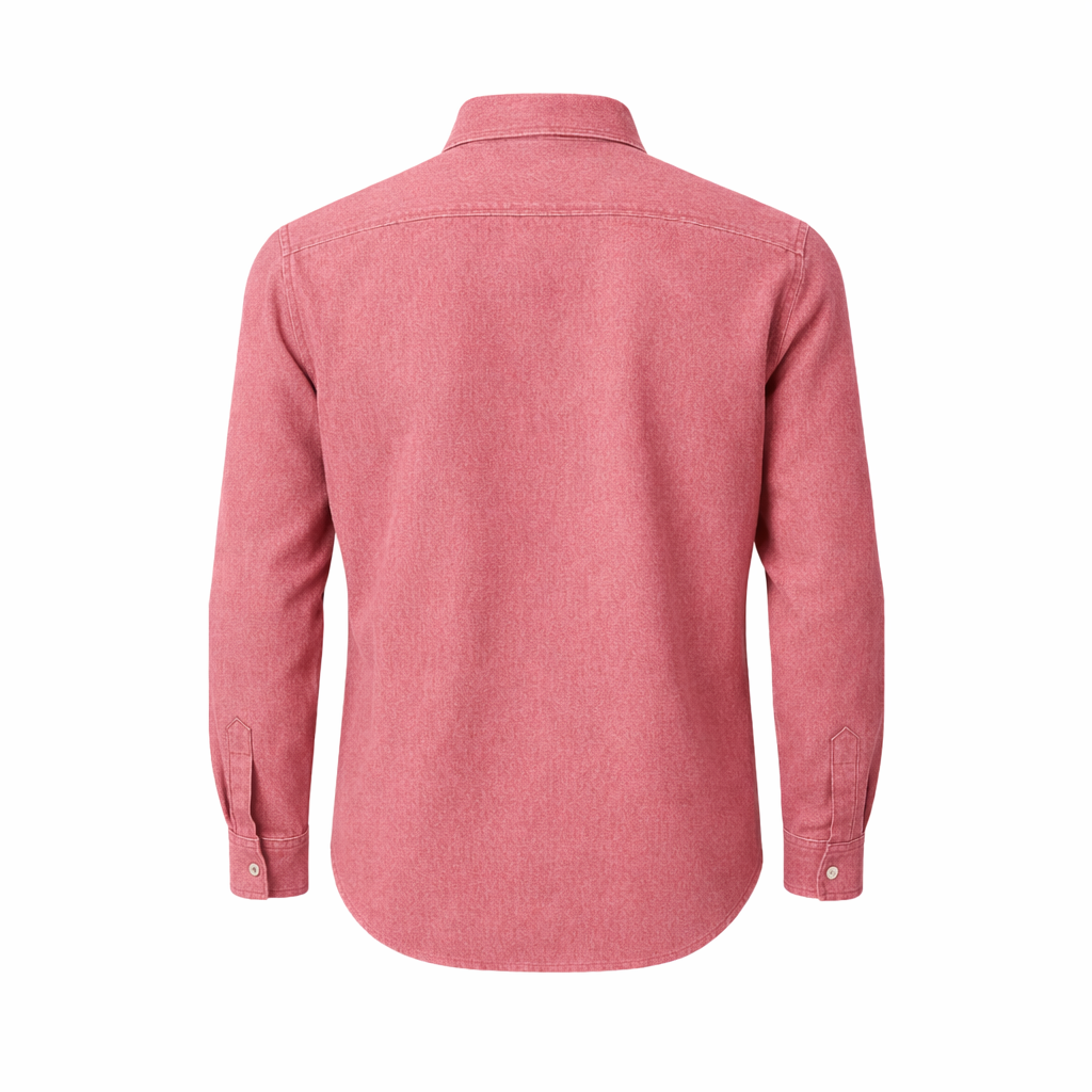 Tailory dusty rose textured cotton shirt fabric detail