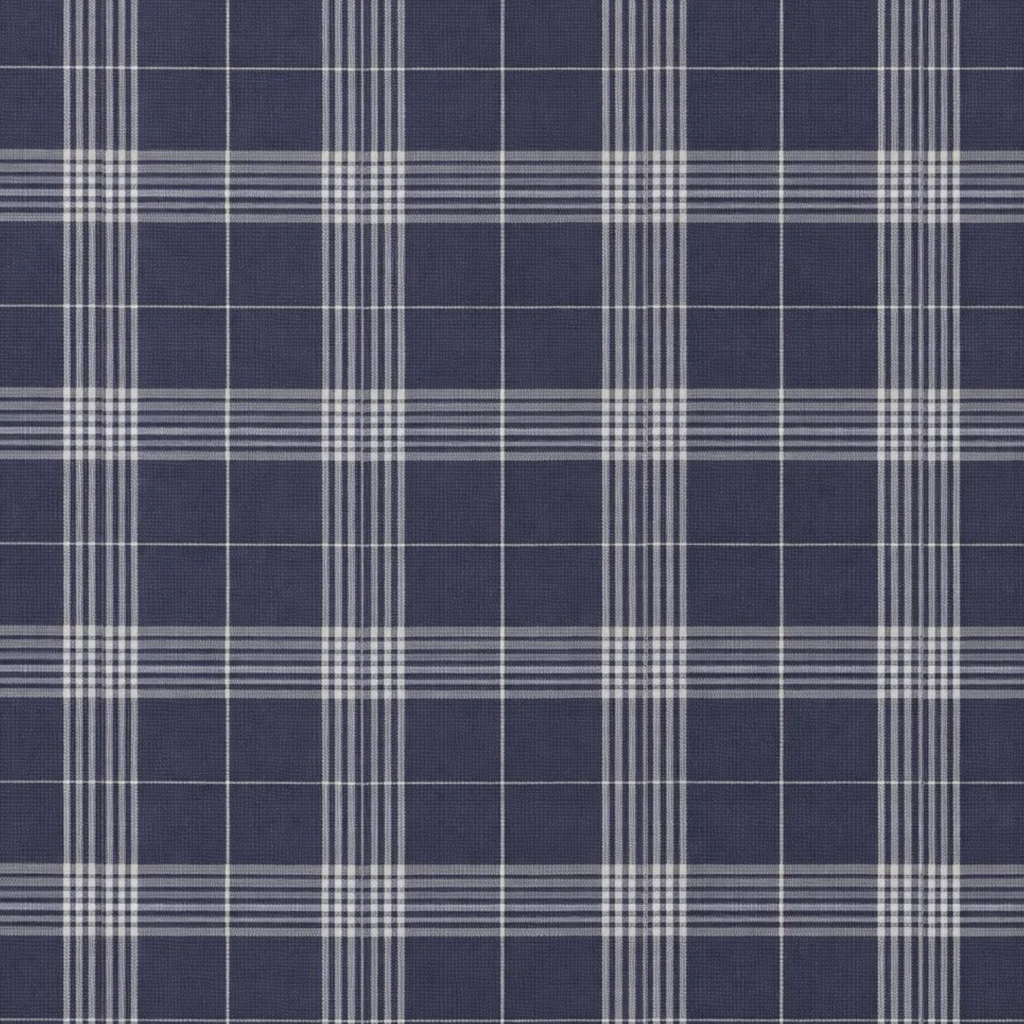 Tailory blue and white check suiting fabric detail