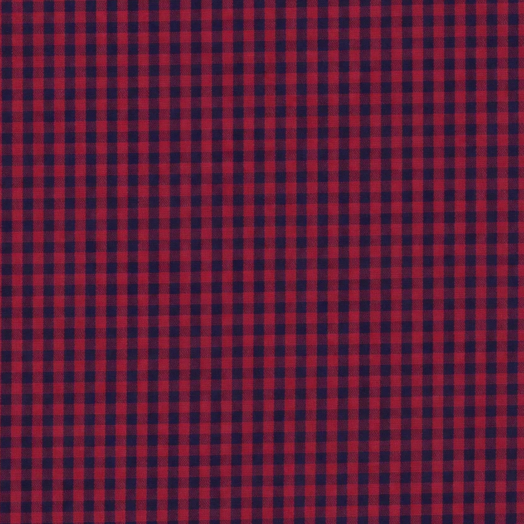 Tailory red and blue checkered woven shirt fabric detail