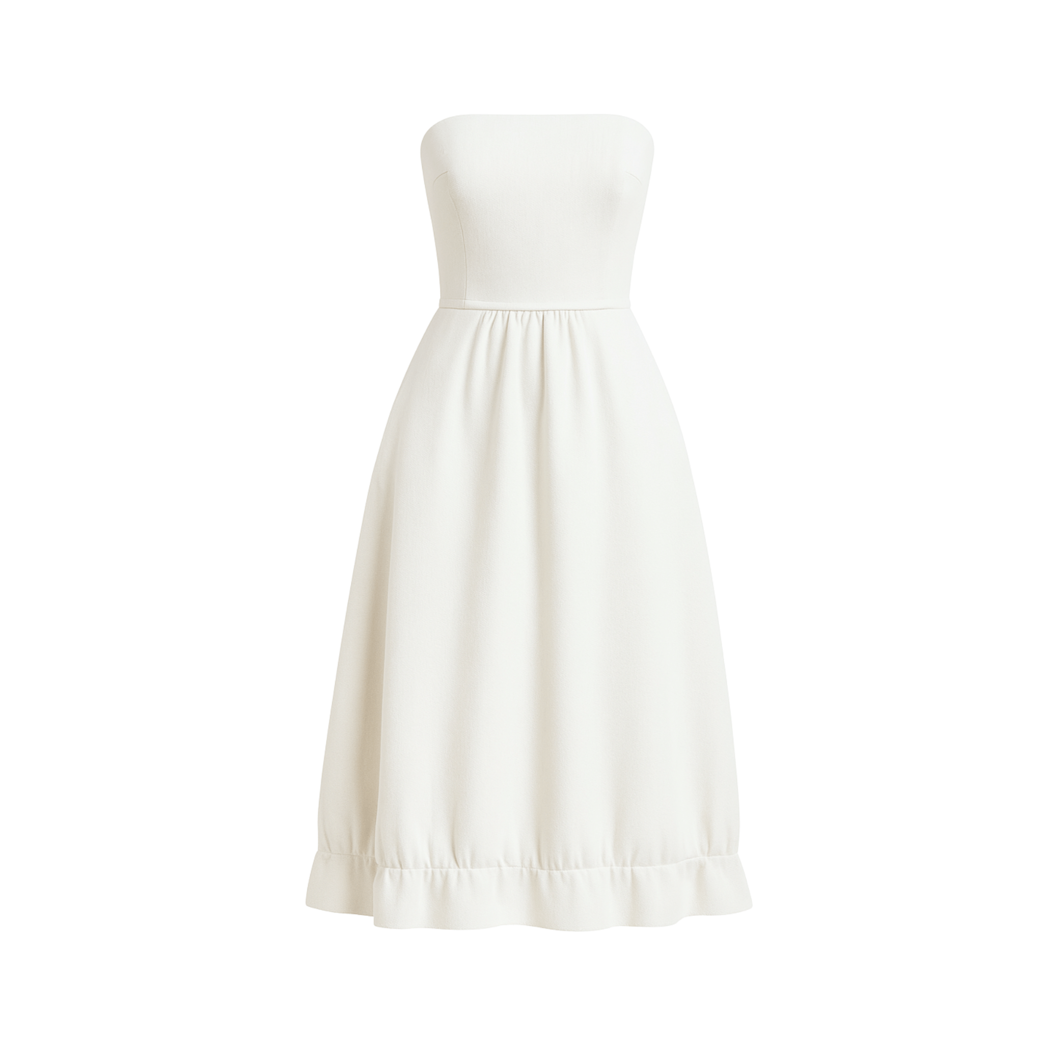 Ivory lightweight city hall crepe dress front view