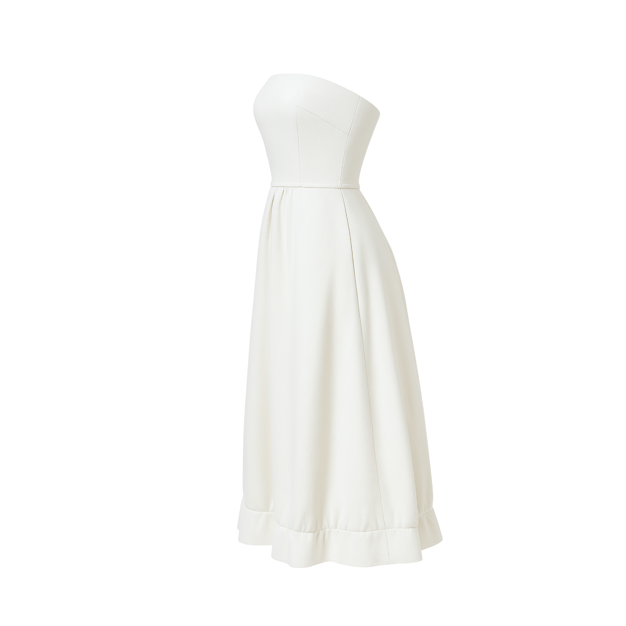 Ivory lightweight city hall crepe dress side view
