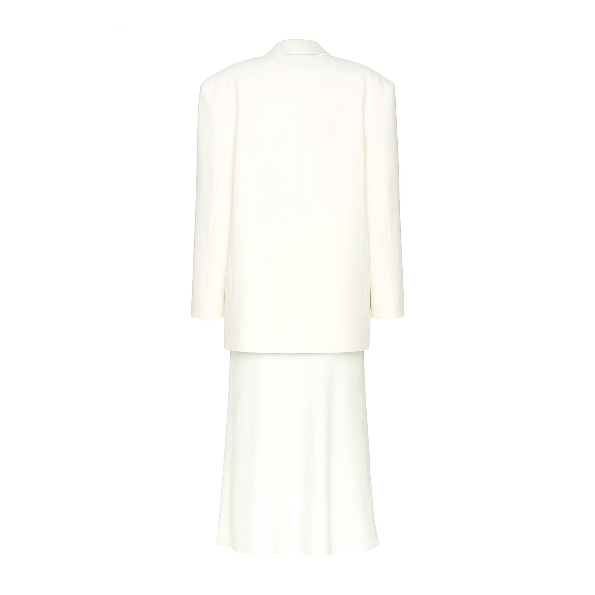 Ivory Loro Piana blazer and slip dress set back view