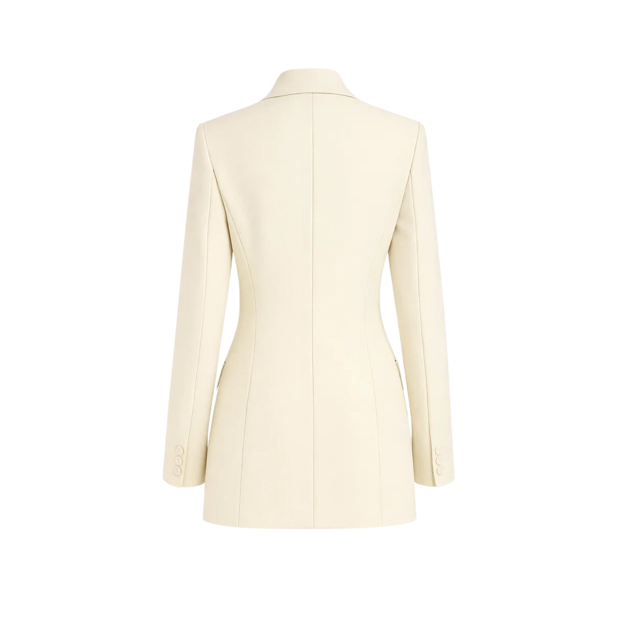 Ivory Loro Piana women's city hall wedding blazer back view