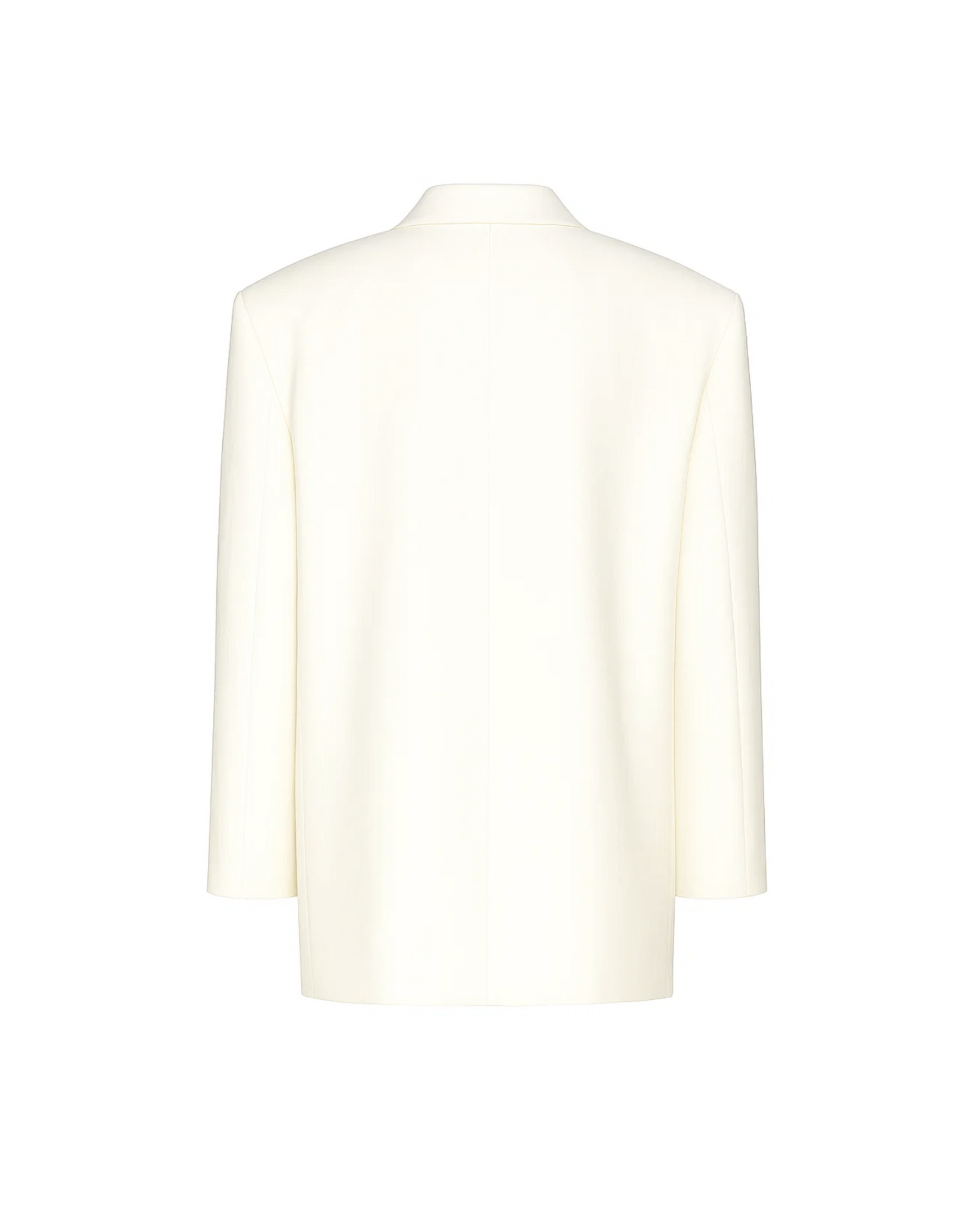 Ivory oversized Loro Piana wool blazer back view