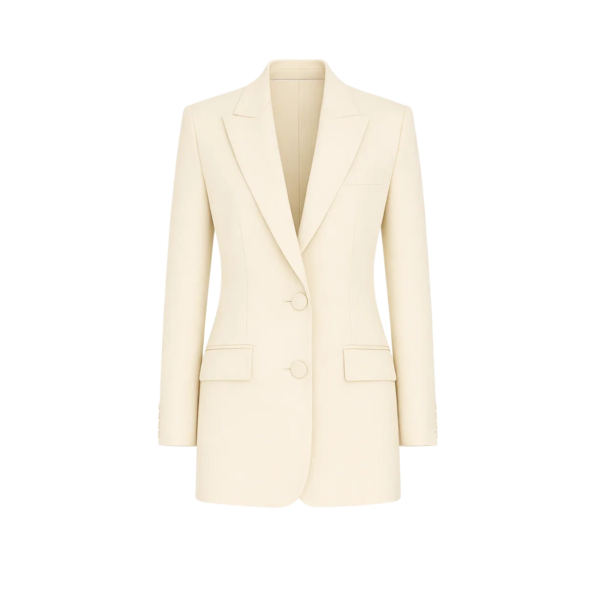 Ivory Loro Piana women's city hall wedding blazer front view