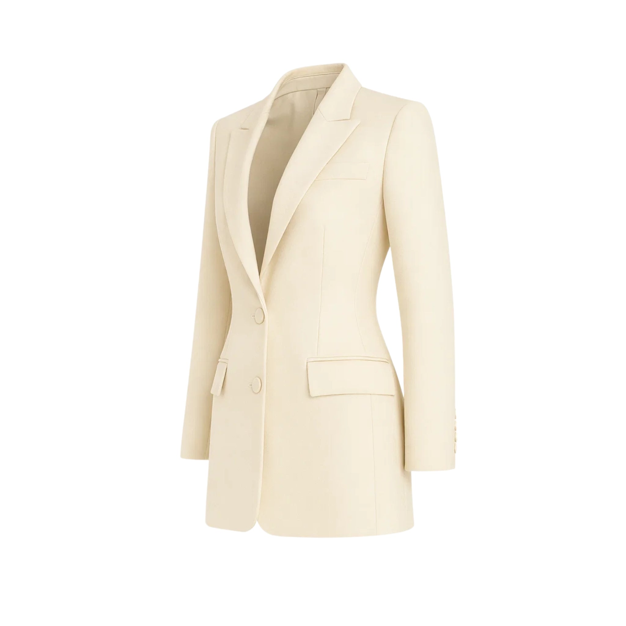 Ivory Loro Piana women's city hall wedding blazer side view
