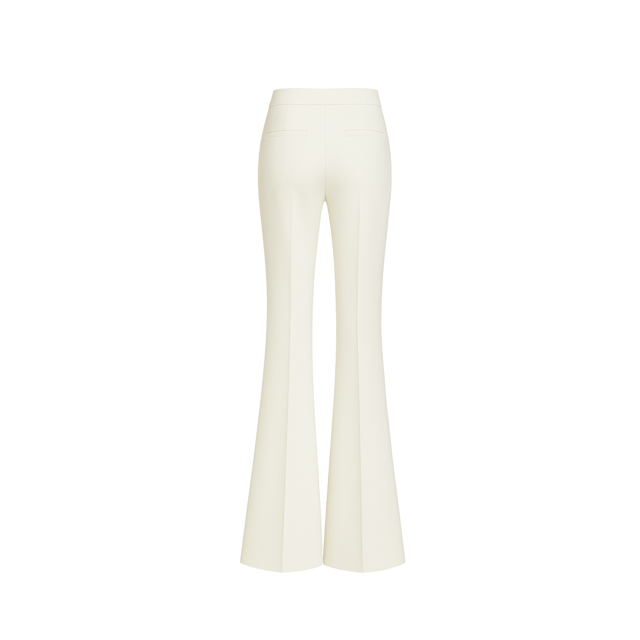 Ivory Loro Piana women’s flare pants back view