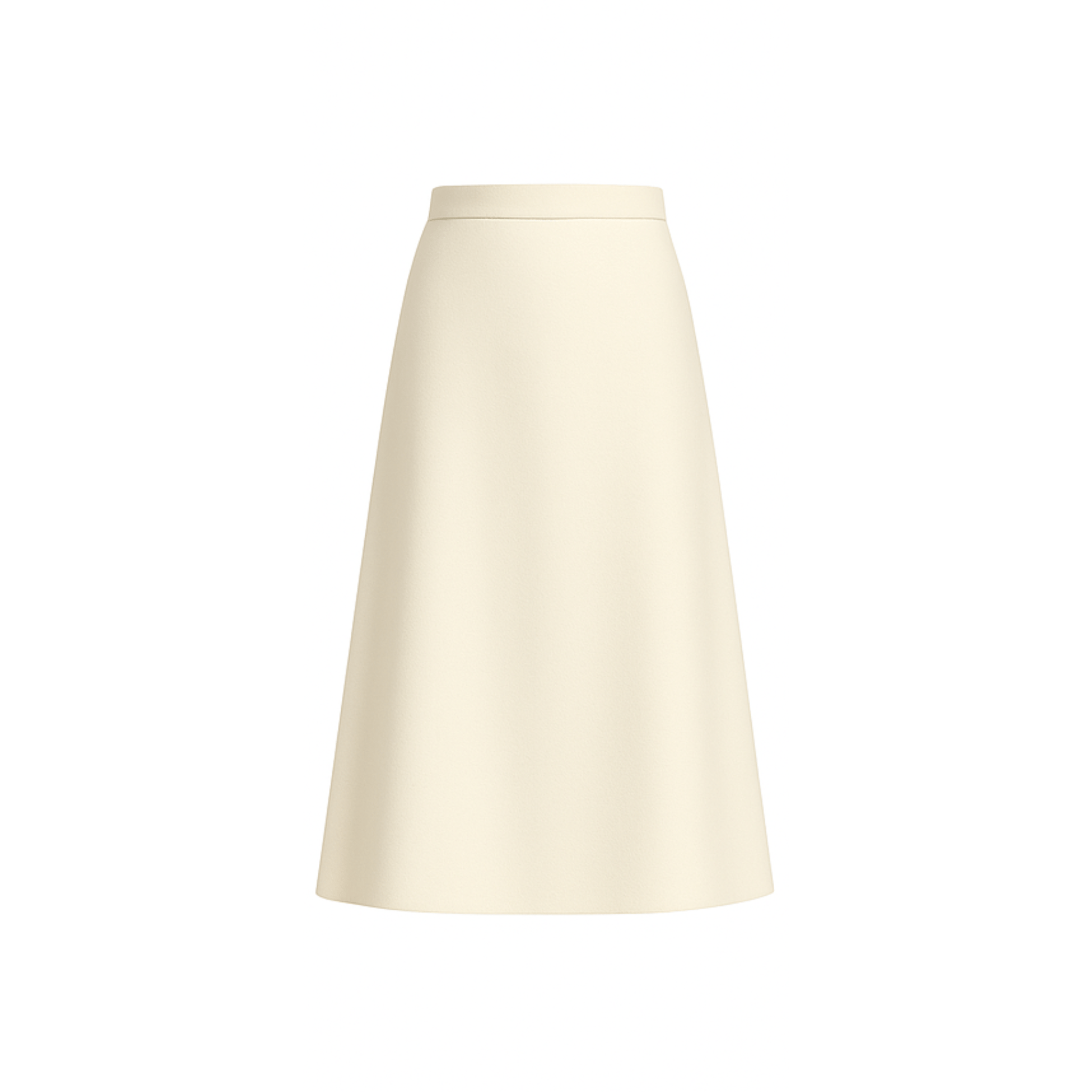 Ivory Loro Piana wool midi skirt front view